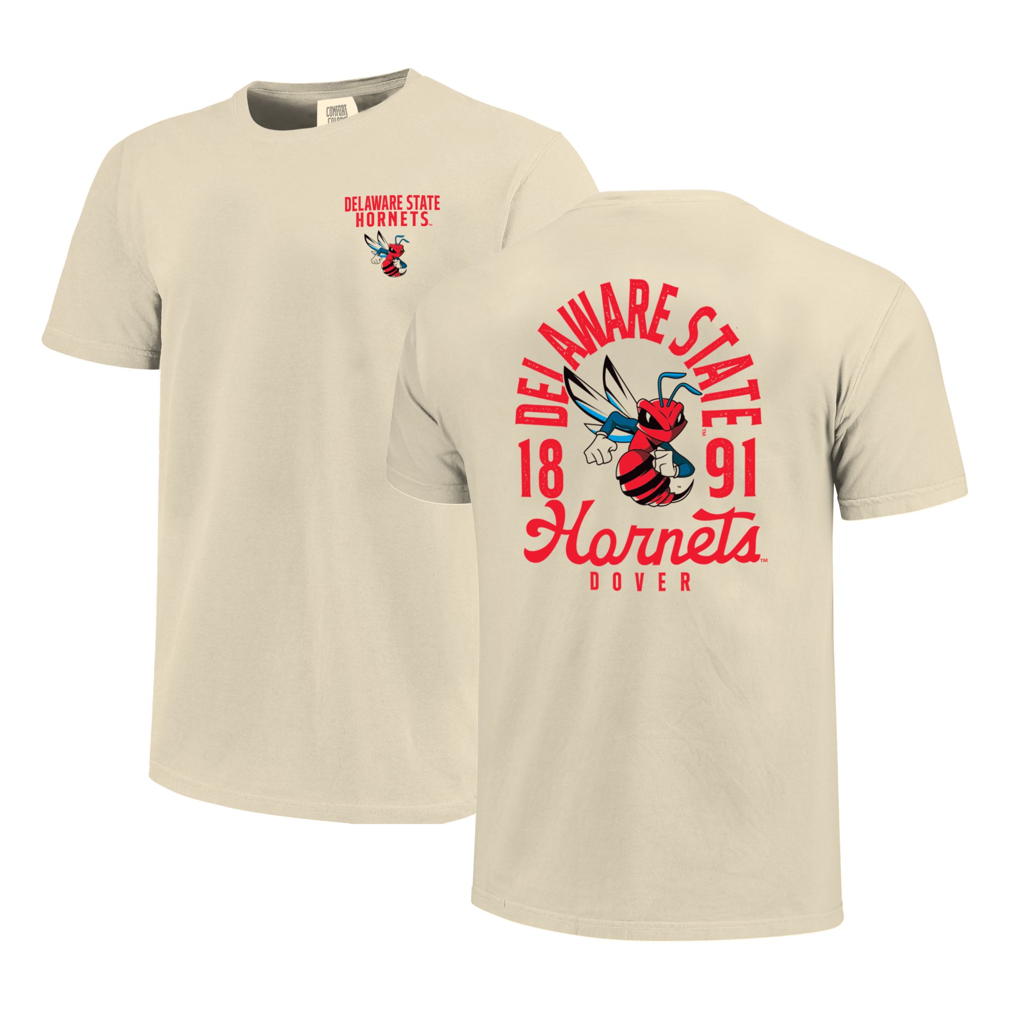 Image One Men's Delaware State Hornets White Mascot T-Shirt