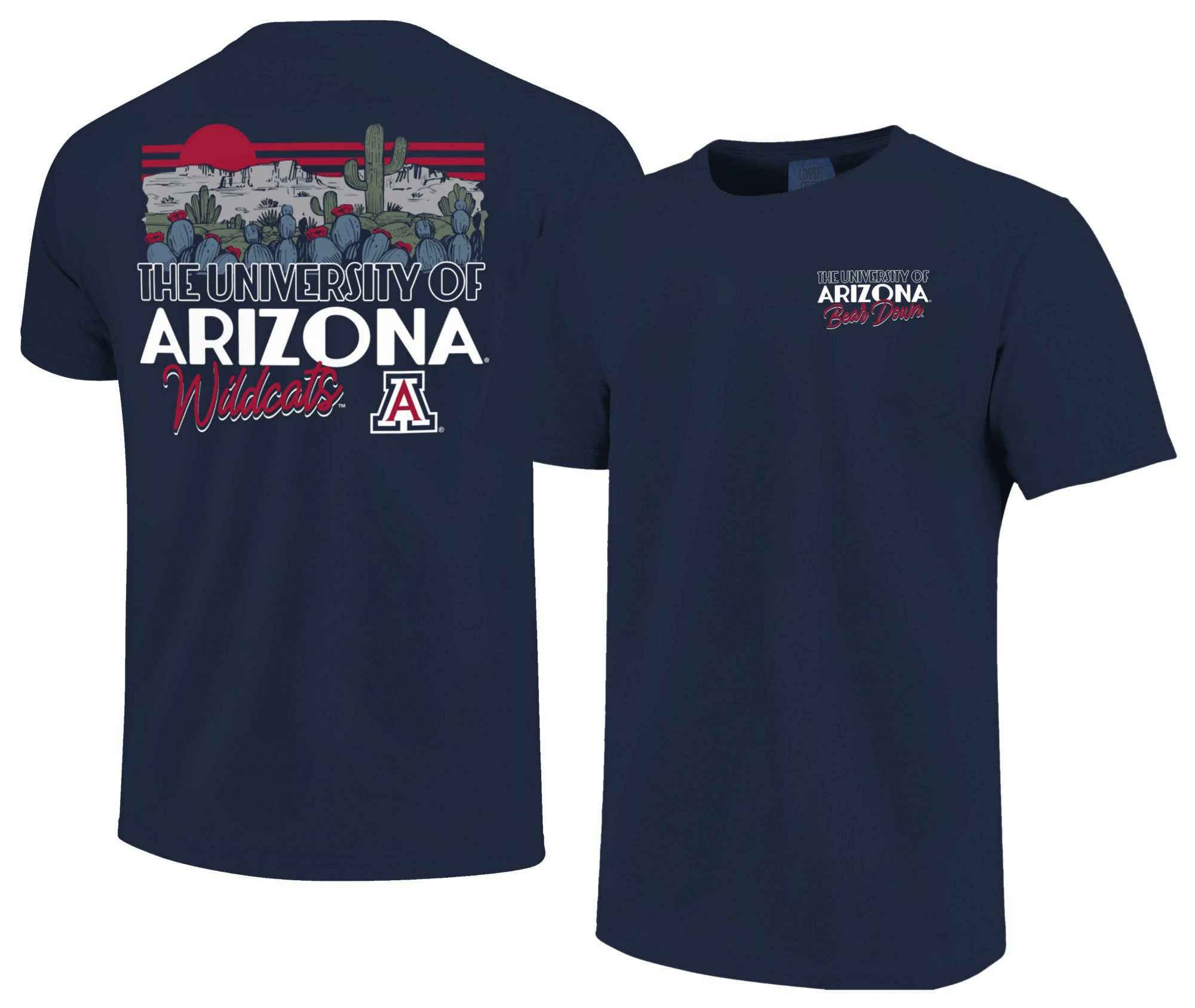 Image One Men's Arizona Wildcats Denim Cactus Shadows T-Shirt
