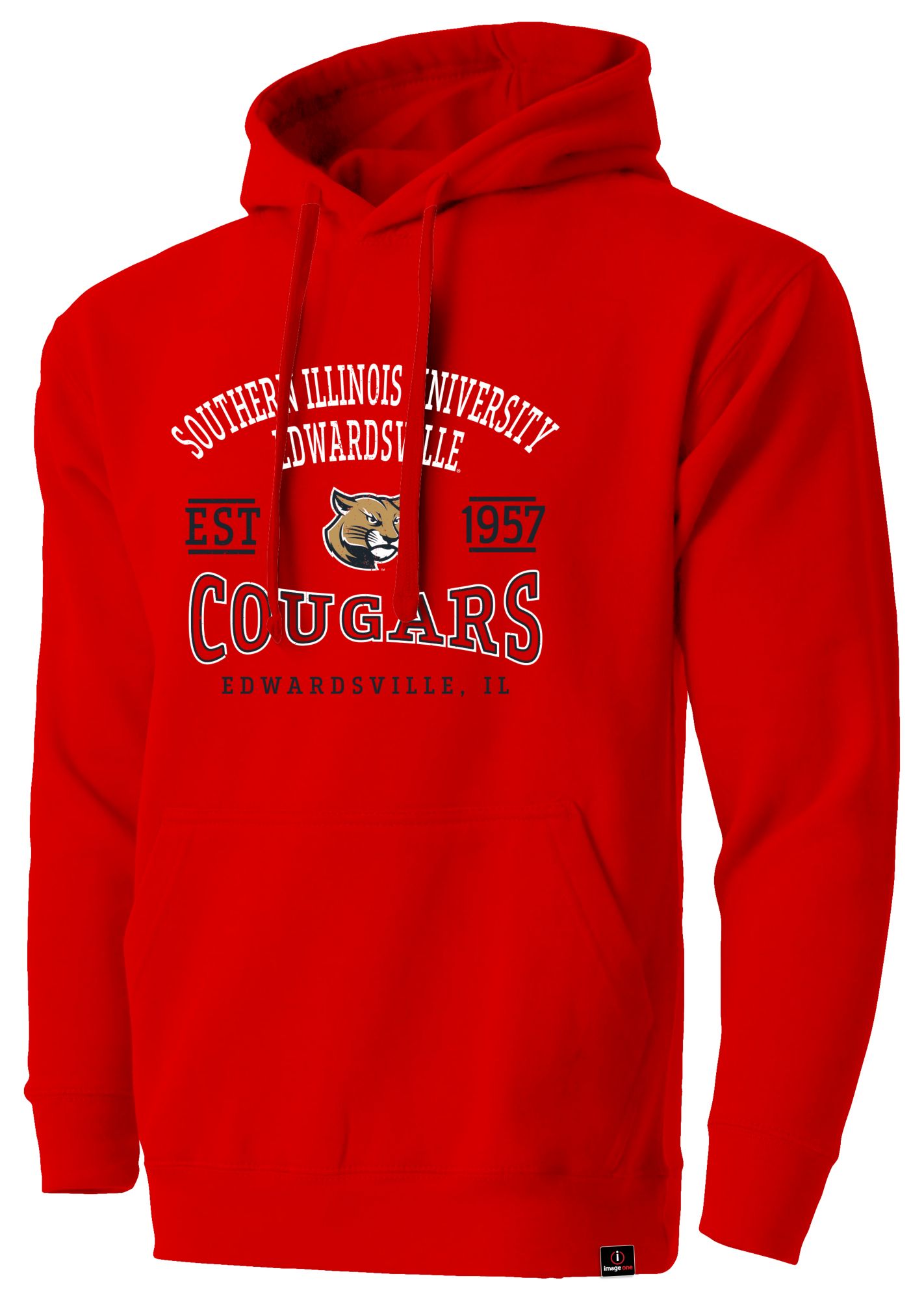 Image One Men's SIU  Edwardsville Cougars Red Classic Arch Hoodie