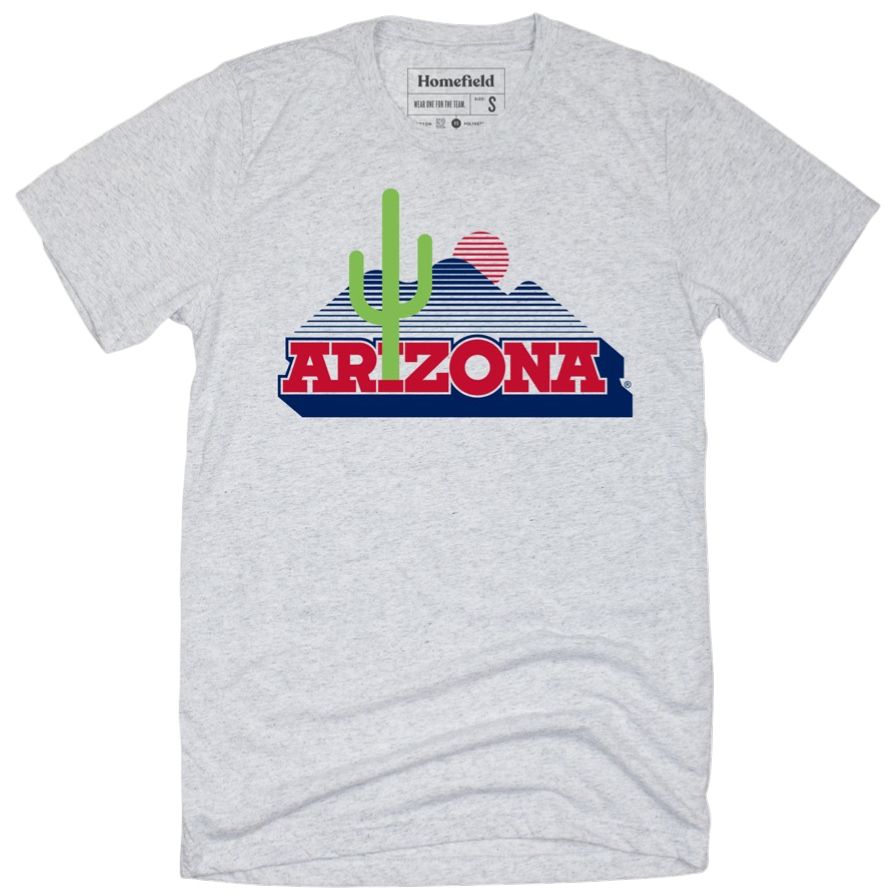Homefield Men's Arizona Wildcats Ash Retro Cactus T-Shirt