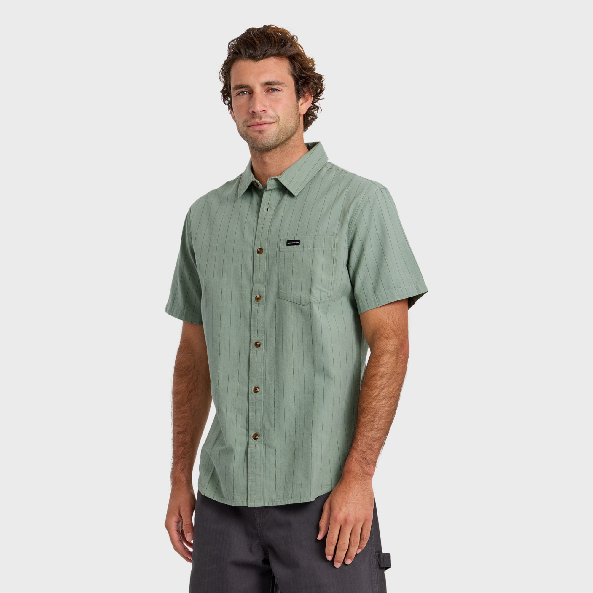 Quiksilver Men's Dobby Stripe Classic Short Sleeve Top