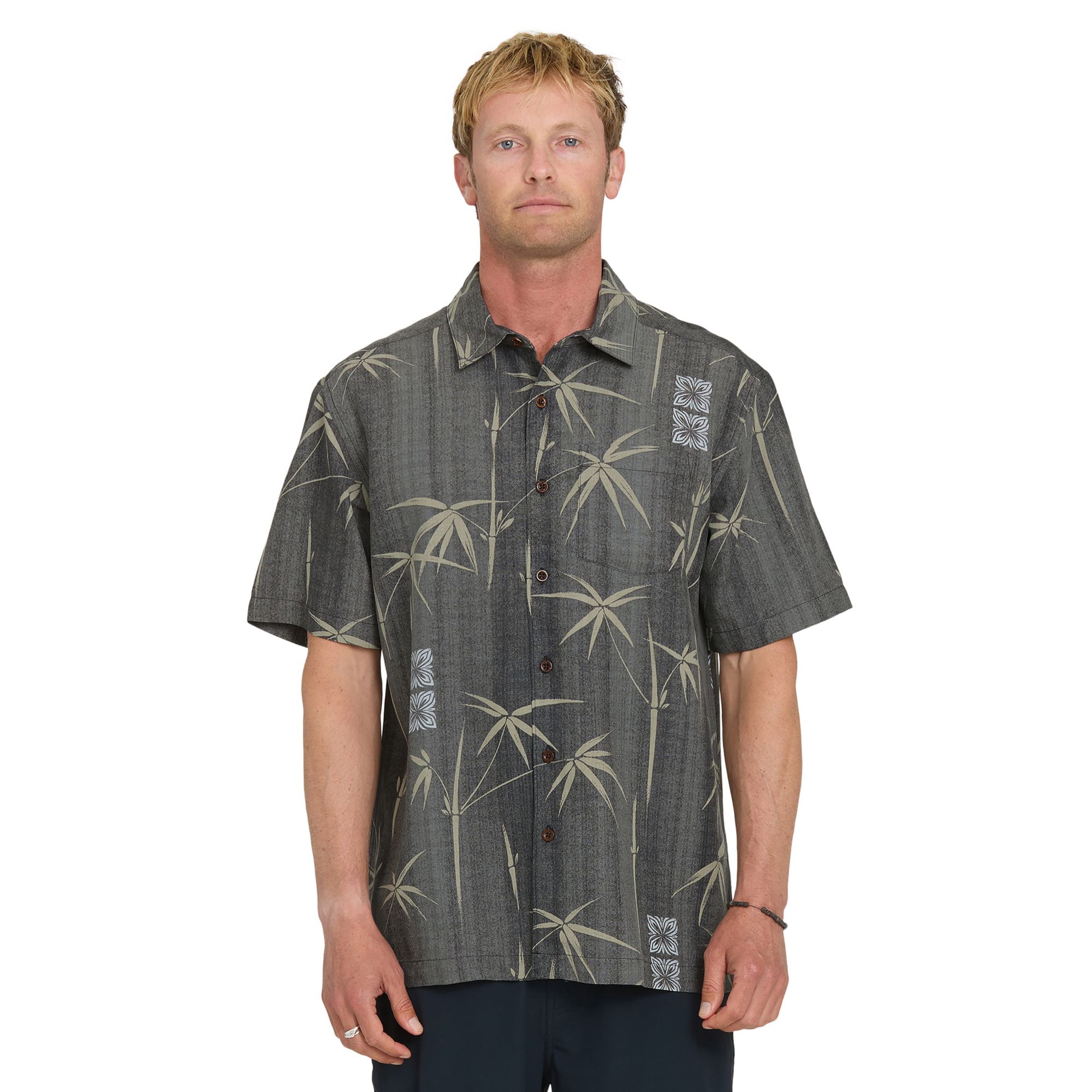 Quiksilver Men's Waterman Bamboo Bay Woven Short Sleeve Shirt