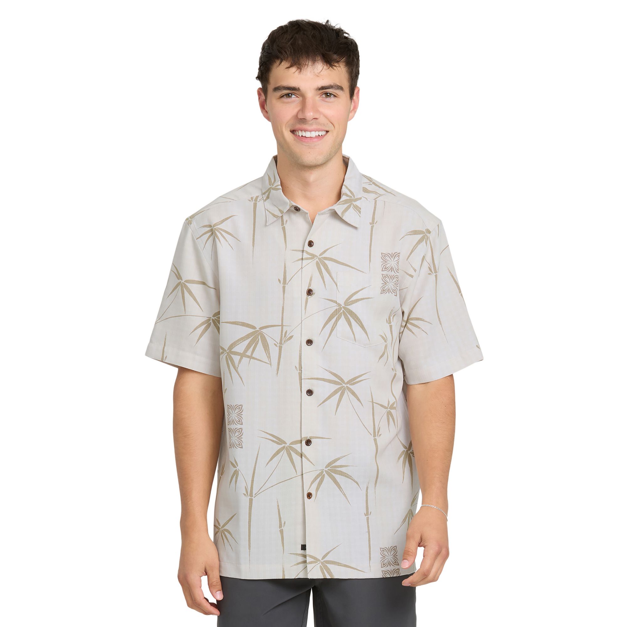 Quiksilver Men's Waterman Bamboo Bay Woven Short Sleeve Shirt