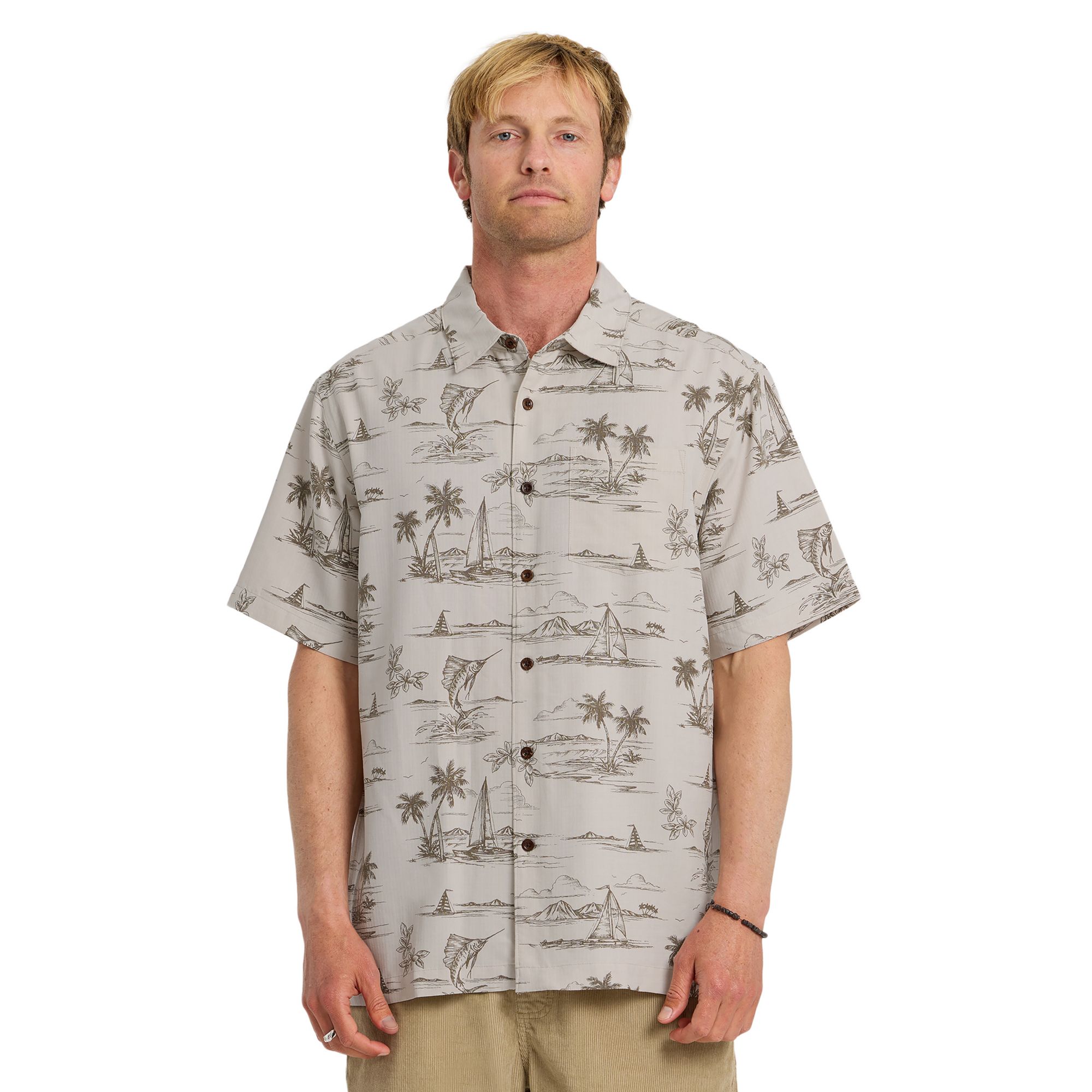 Quiksilver Men's Waterman Sail Away Woven Short Sleeve Shirt