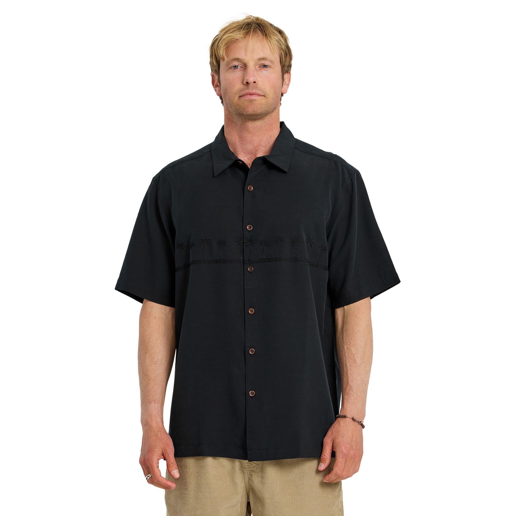 Quiksilver Men's Waterman Tahiti Palms Woven Short Sleeve Shirt