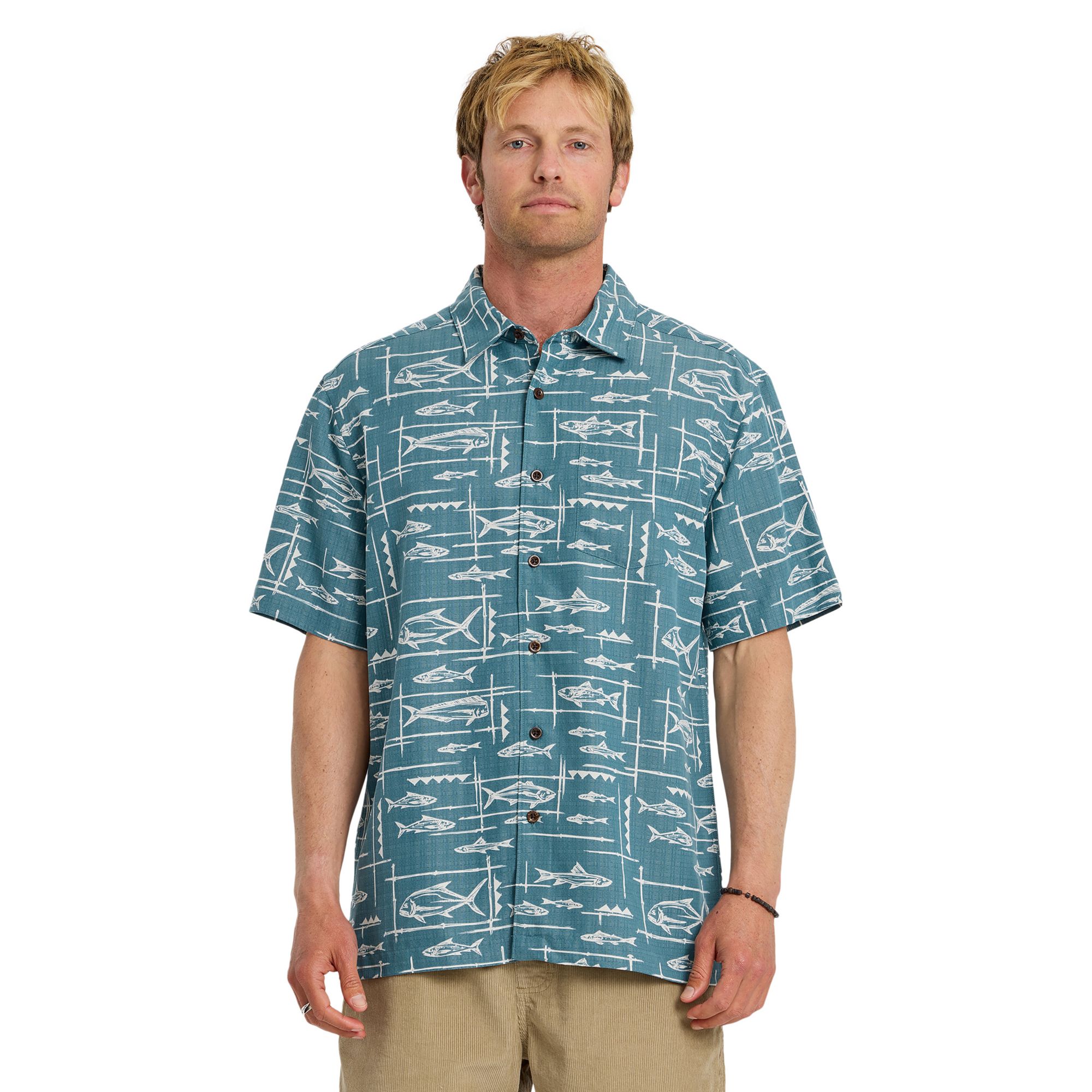 Quiksilver Men's Waterman Topanga Woven Short Sleeve Shirt