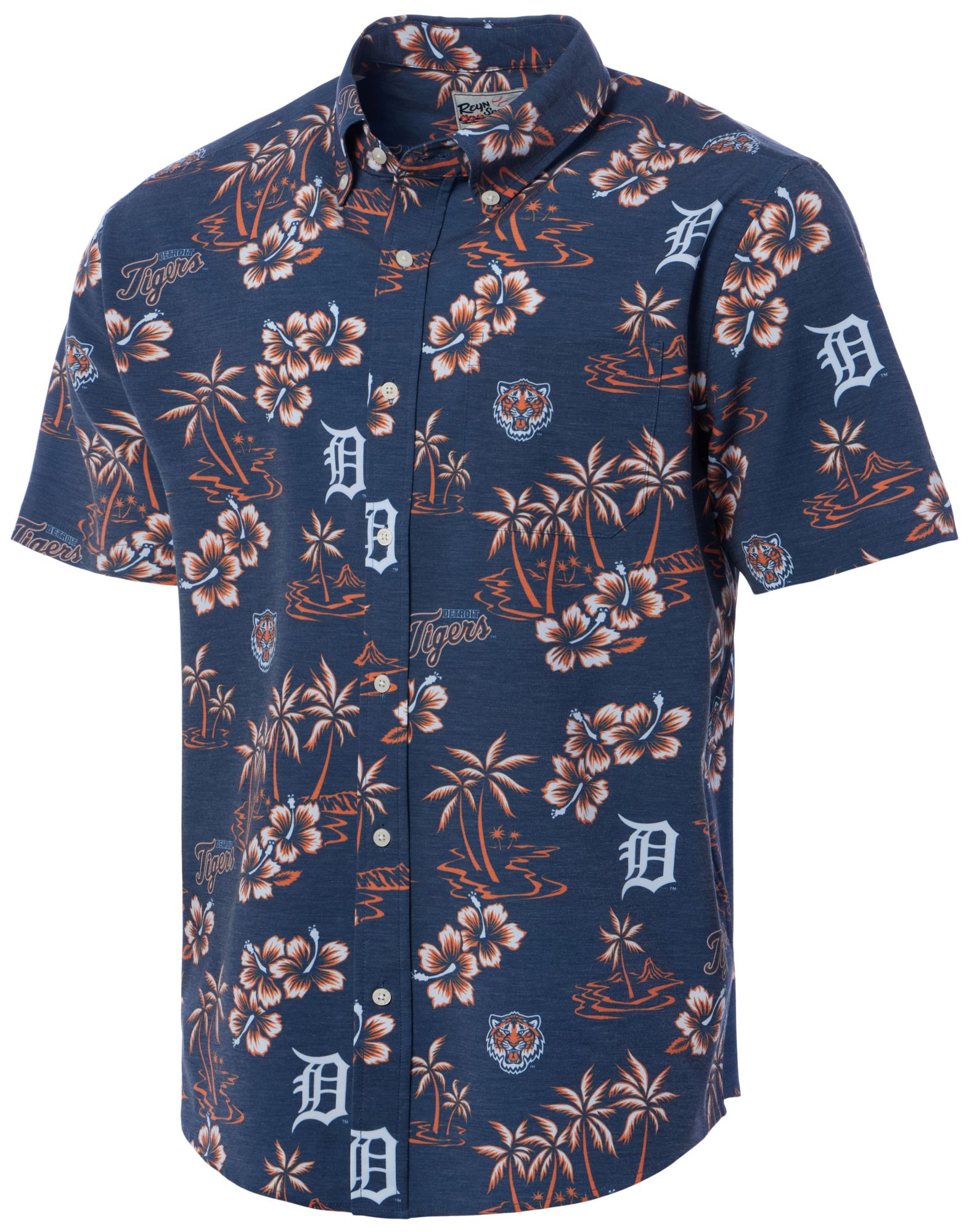 Reyn Spooner Men's Detroit Tigers Navy Kekai Button-Down Shirt