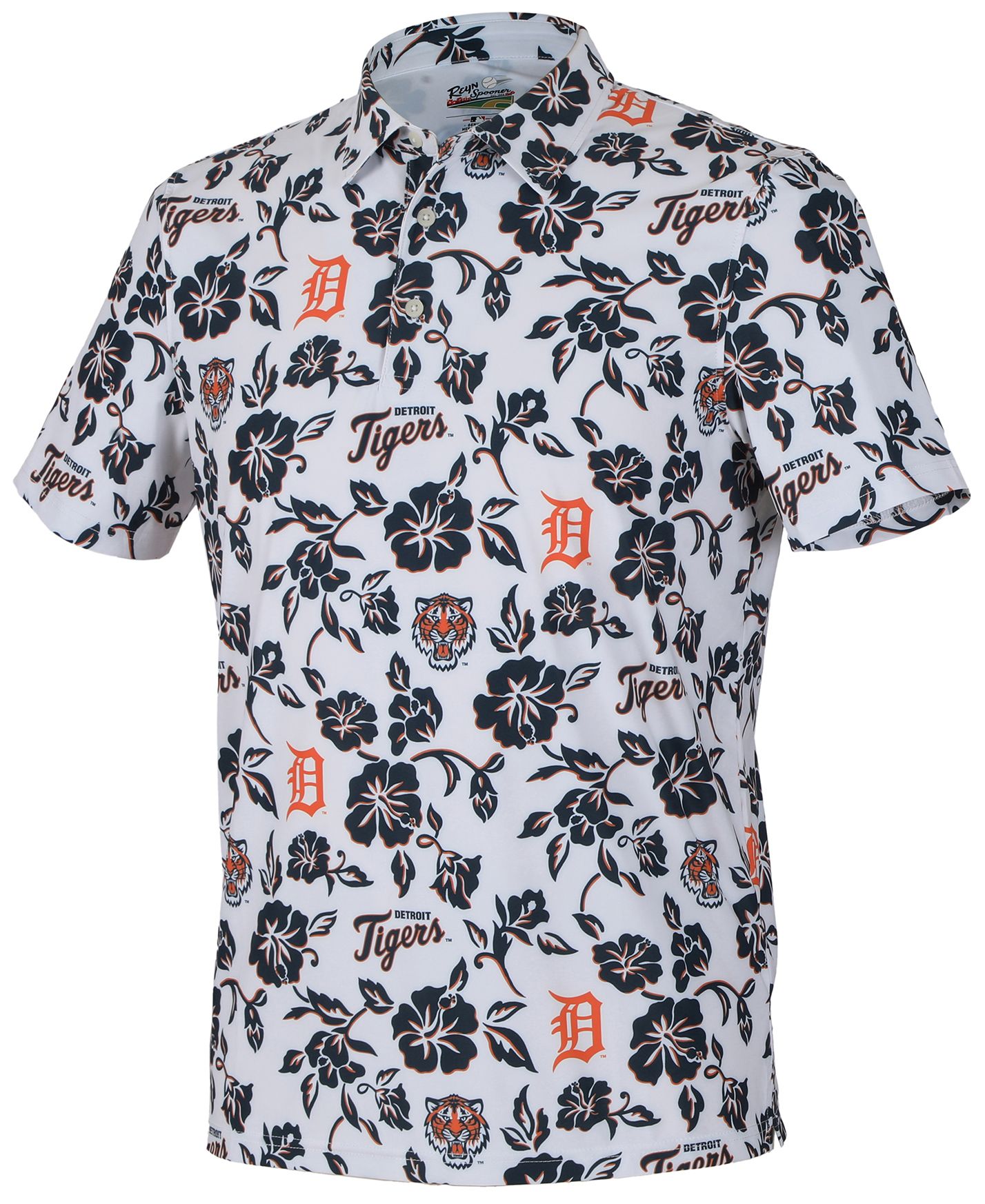 Reyn Spooner Men's Detroit Tigers White Pua Polo