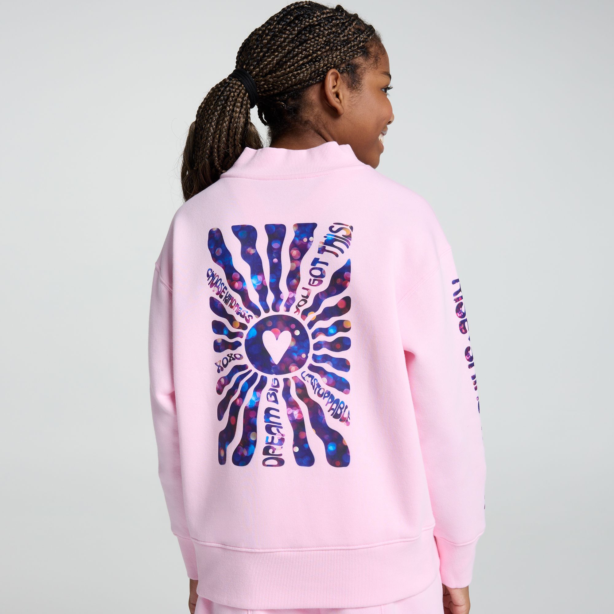 DSG Girls' Classic Fleece Mock Neck Sweatshirt