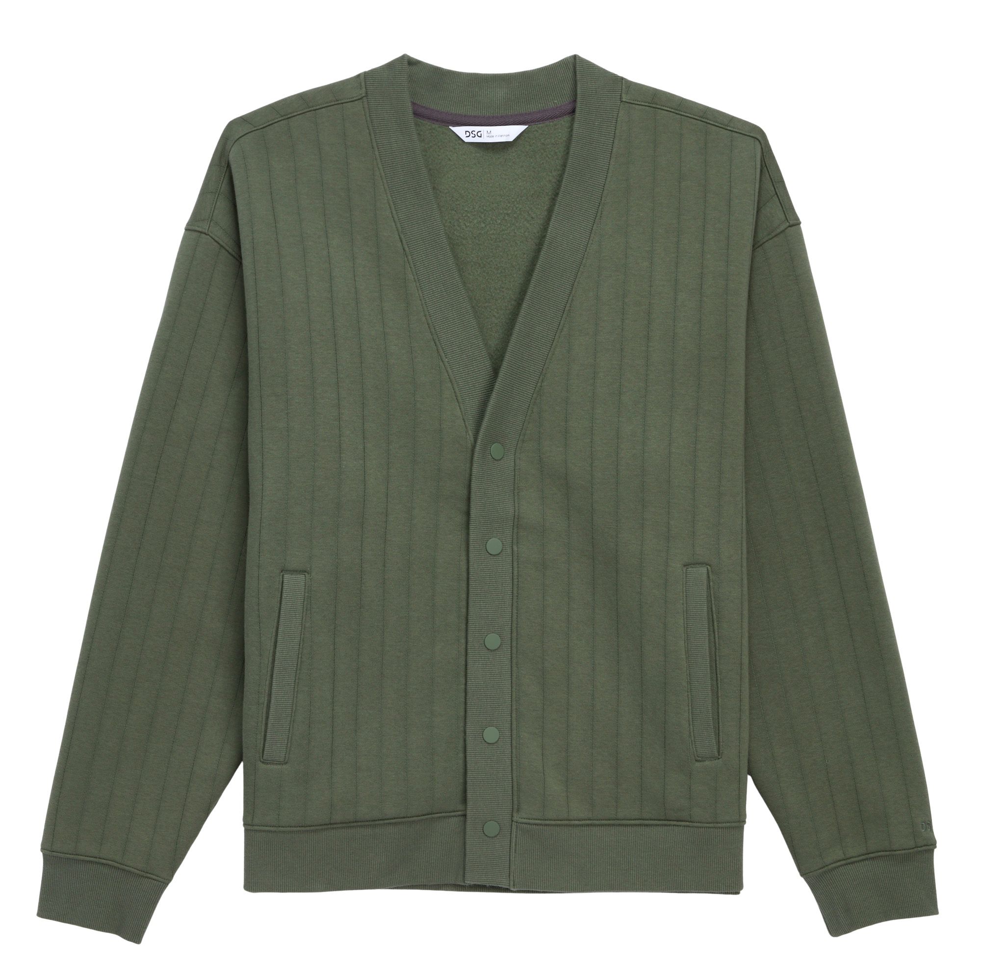 DSG Men's Relaxed Classic Fleece Drop Needle Cardigan