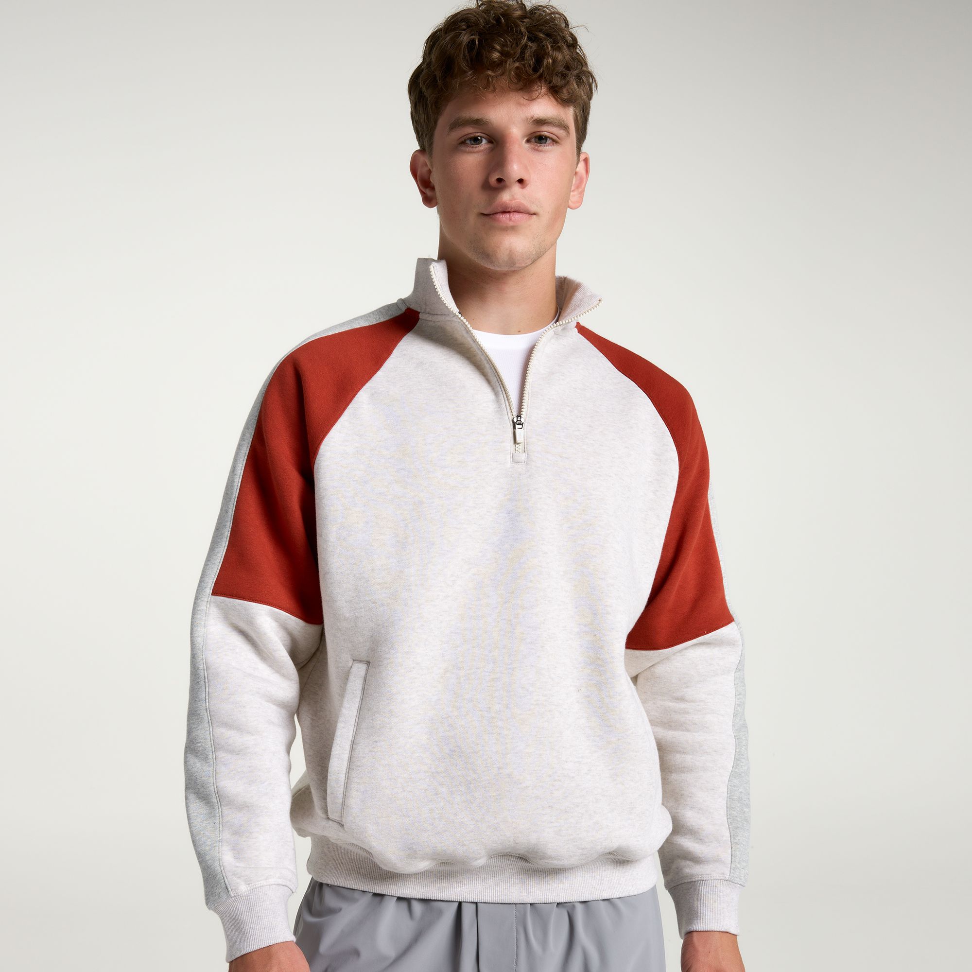DSG Men's Classic Fleece 1/4 Zip, Medium, Oatmeal