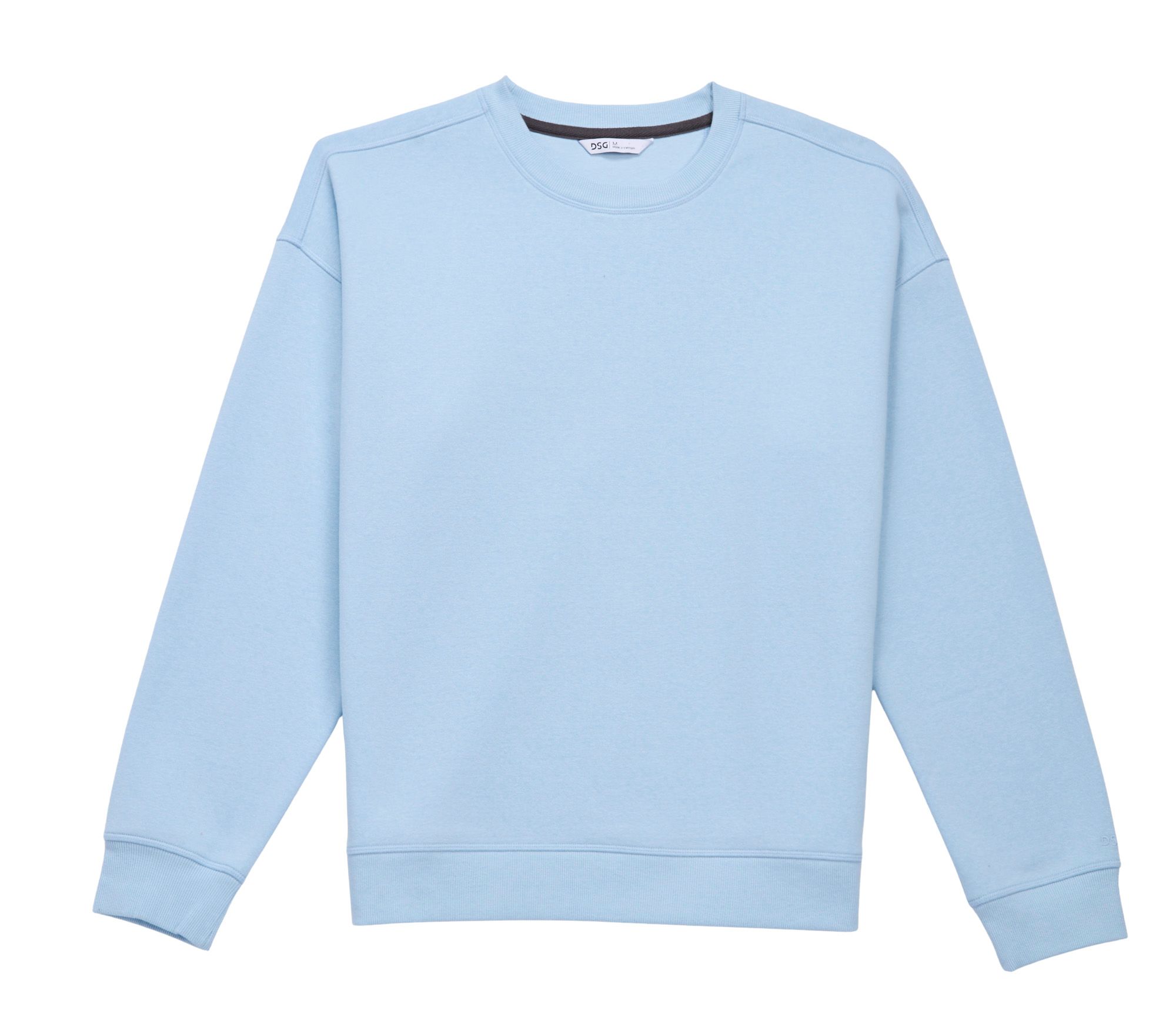 DSG Men's Classic Fleece Relaxed Crew, Medium, Blue Chalk