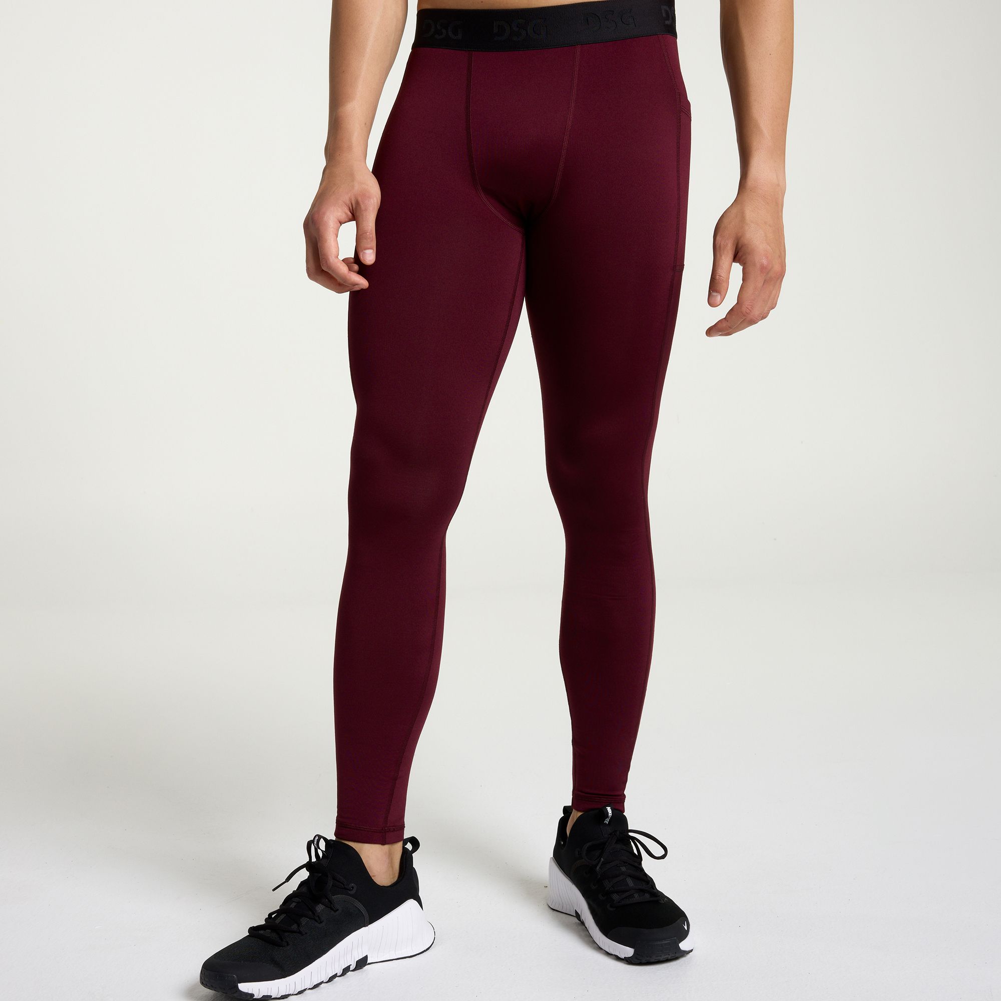 DSG Men's Cold Weather Compression Tight, XXL, Team Burgundy