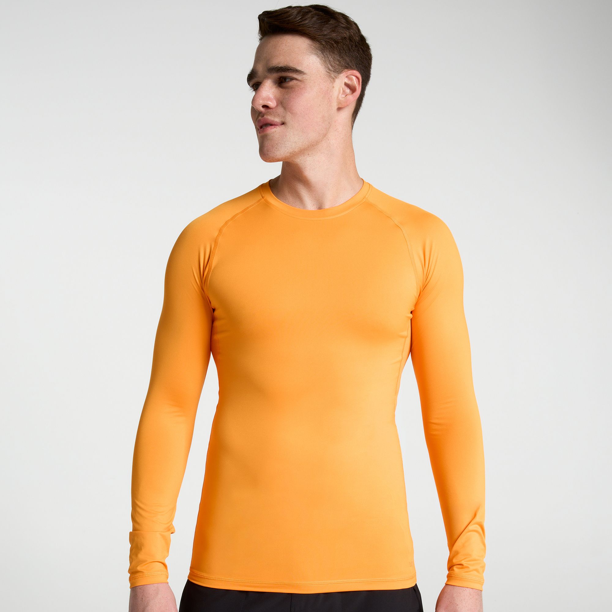 DSG Men's Long Sleeve Compression Crew, XXL, Light Orange