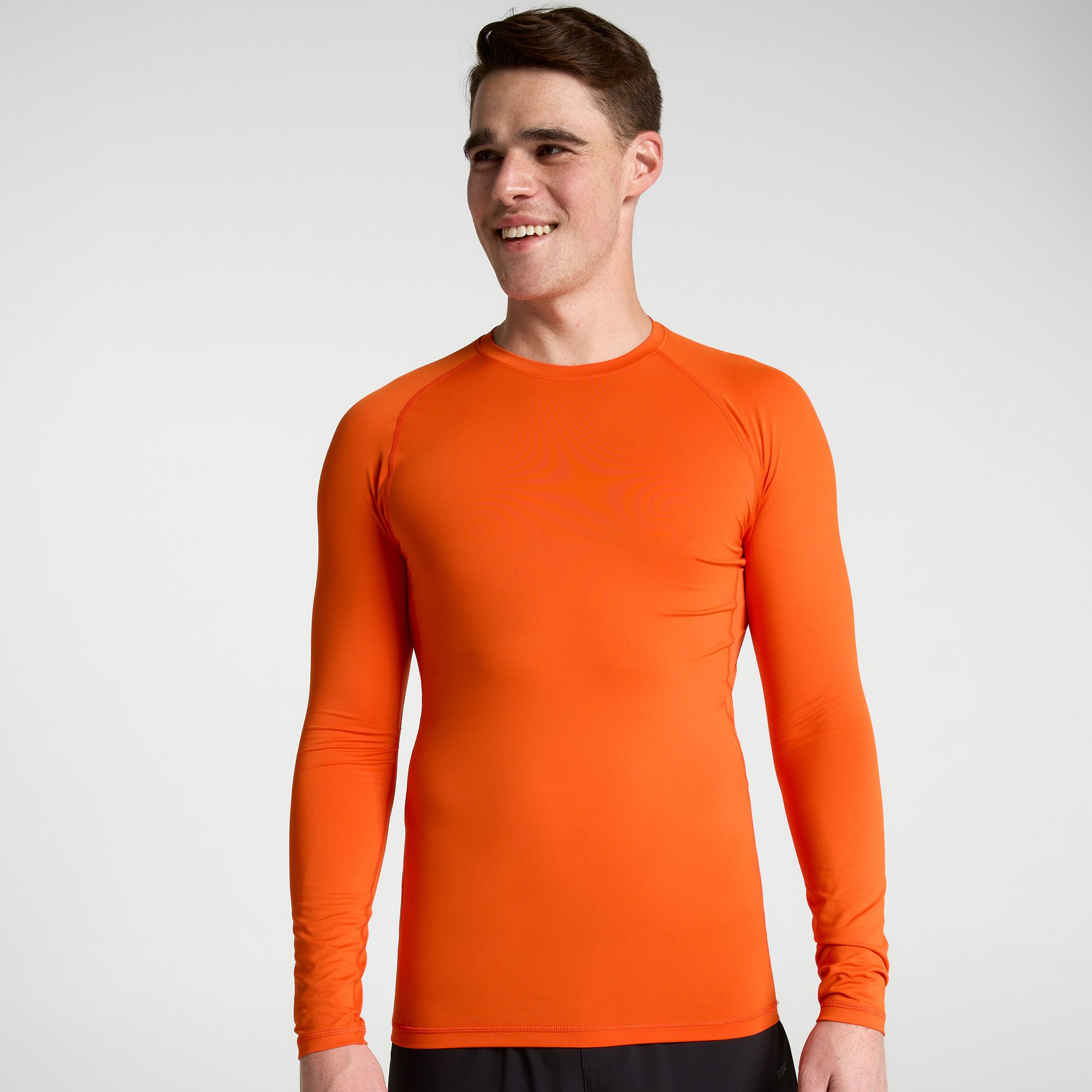 DSG Men's Long Sleeve Compression Crew, XXL, Team Orange