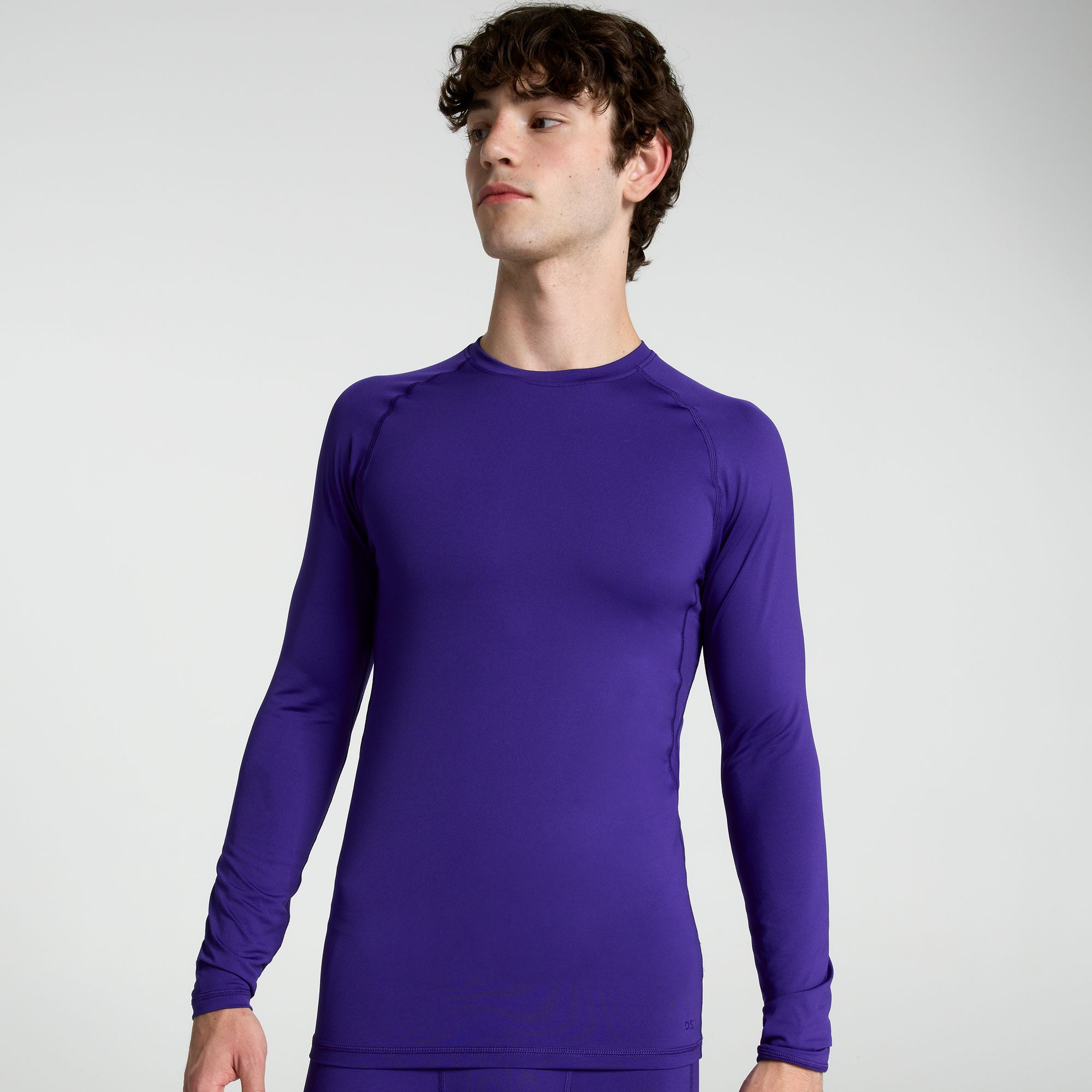 DSG Men's Long Sleeve Compression Crew, XXL, Team Purple