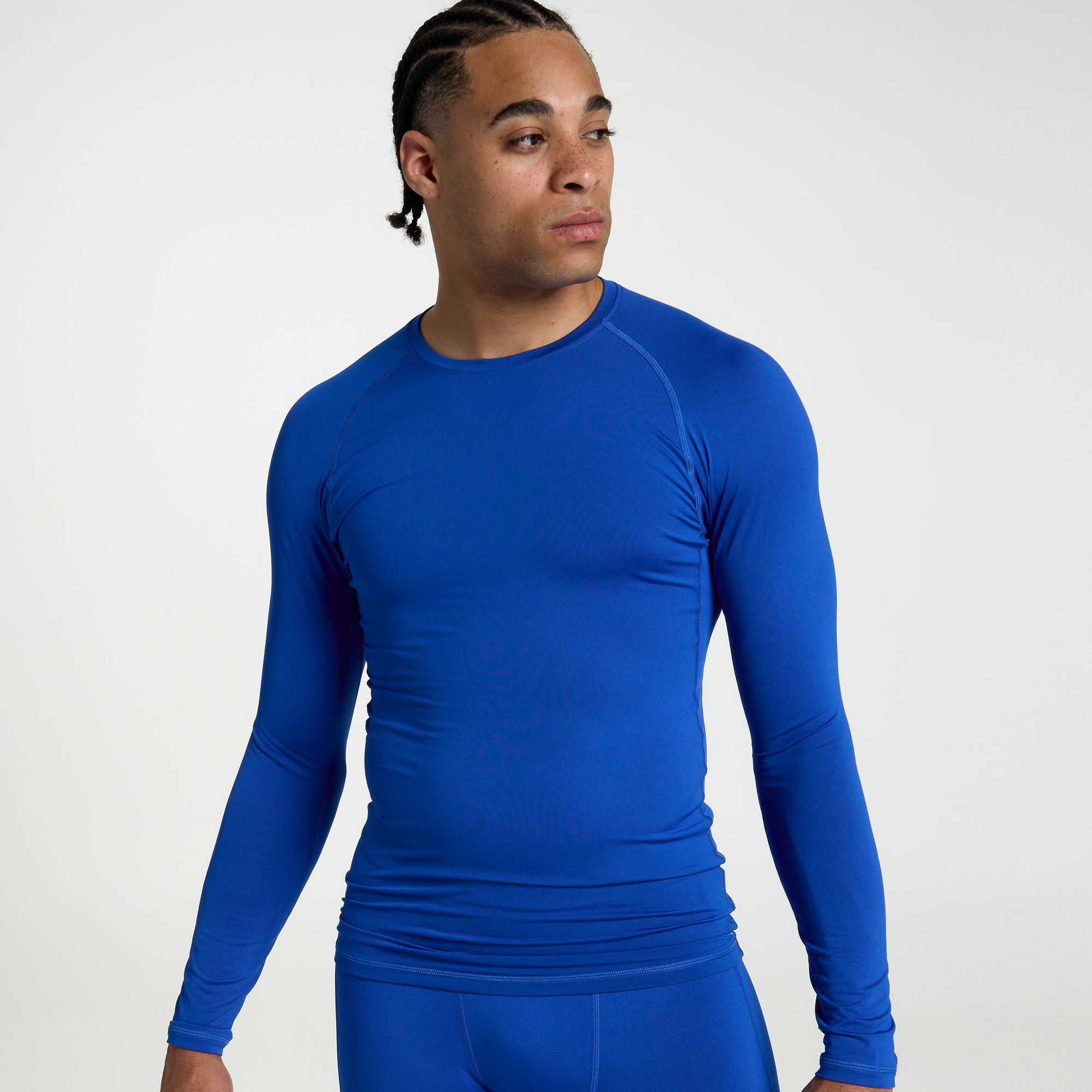 DSG Men's Long Sleeve Compression Crew, XXL, Team Royal Blue