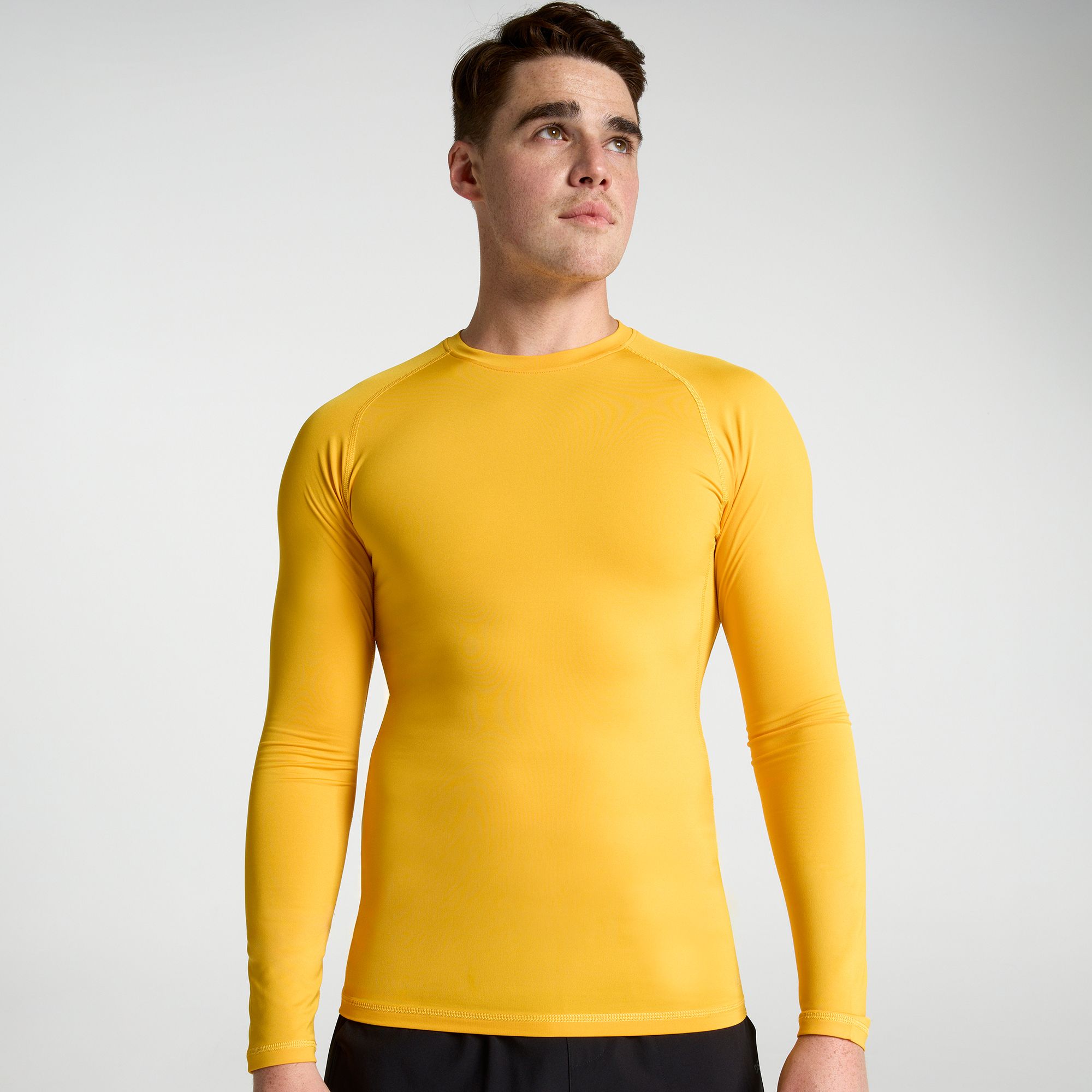 DSG Men's Long Sleeve Compression Crew, XXL, University Gold