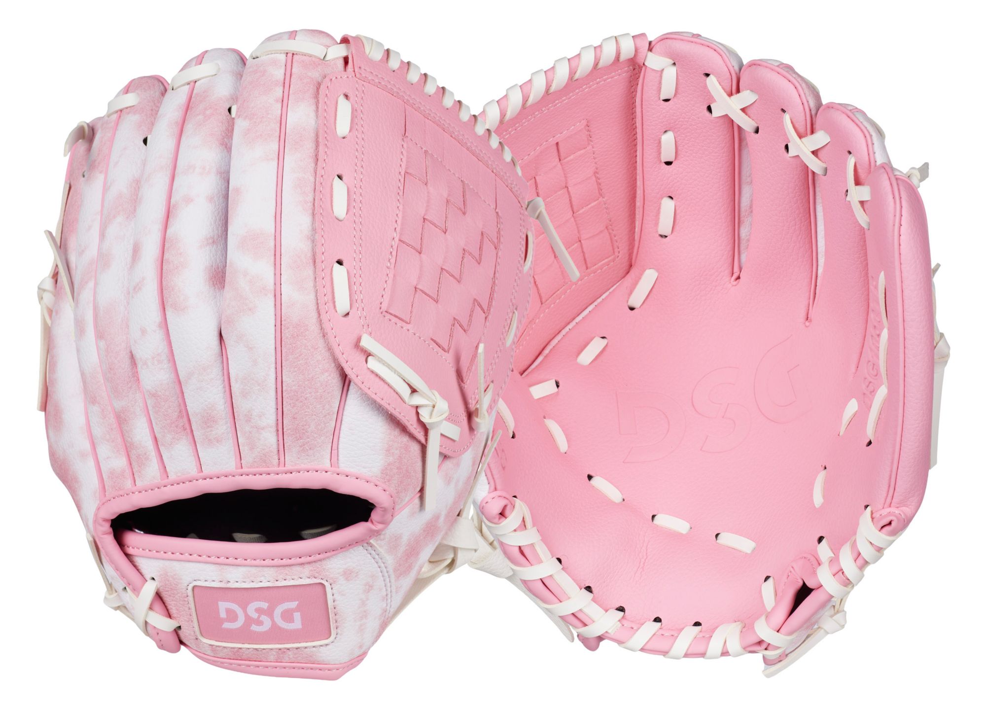 DSG 8.5" Youth Tee Ball Glove, Kids, Pink Tie Dye
