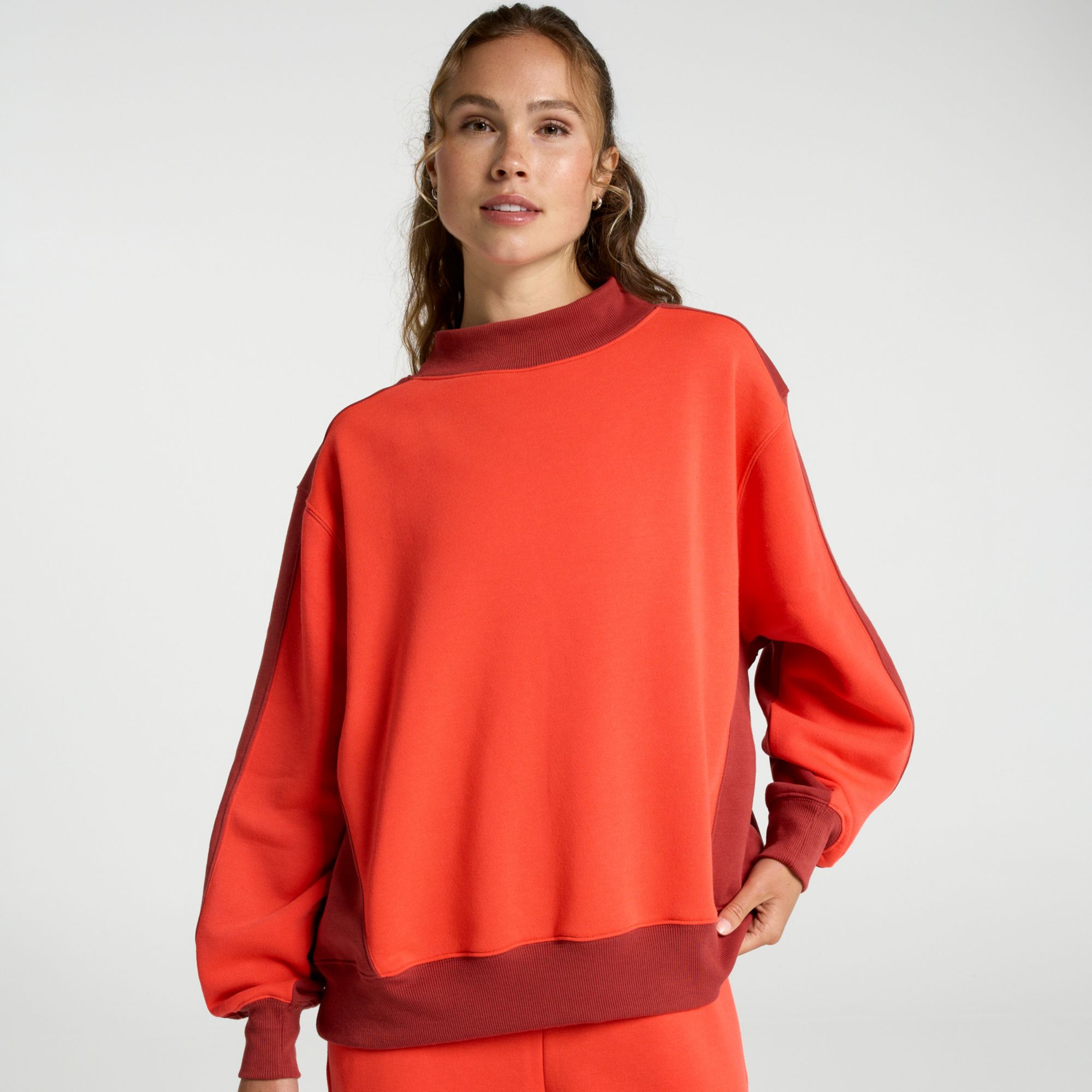DSG Women's Classic Fleece Mock Neck, XL, Cherry Ice
