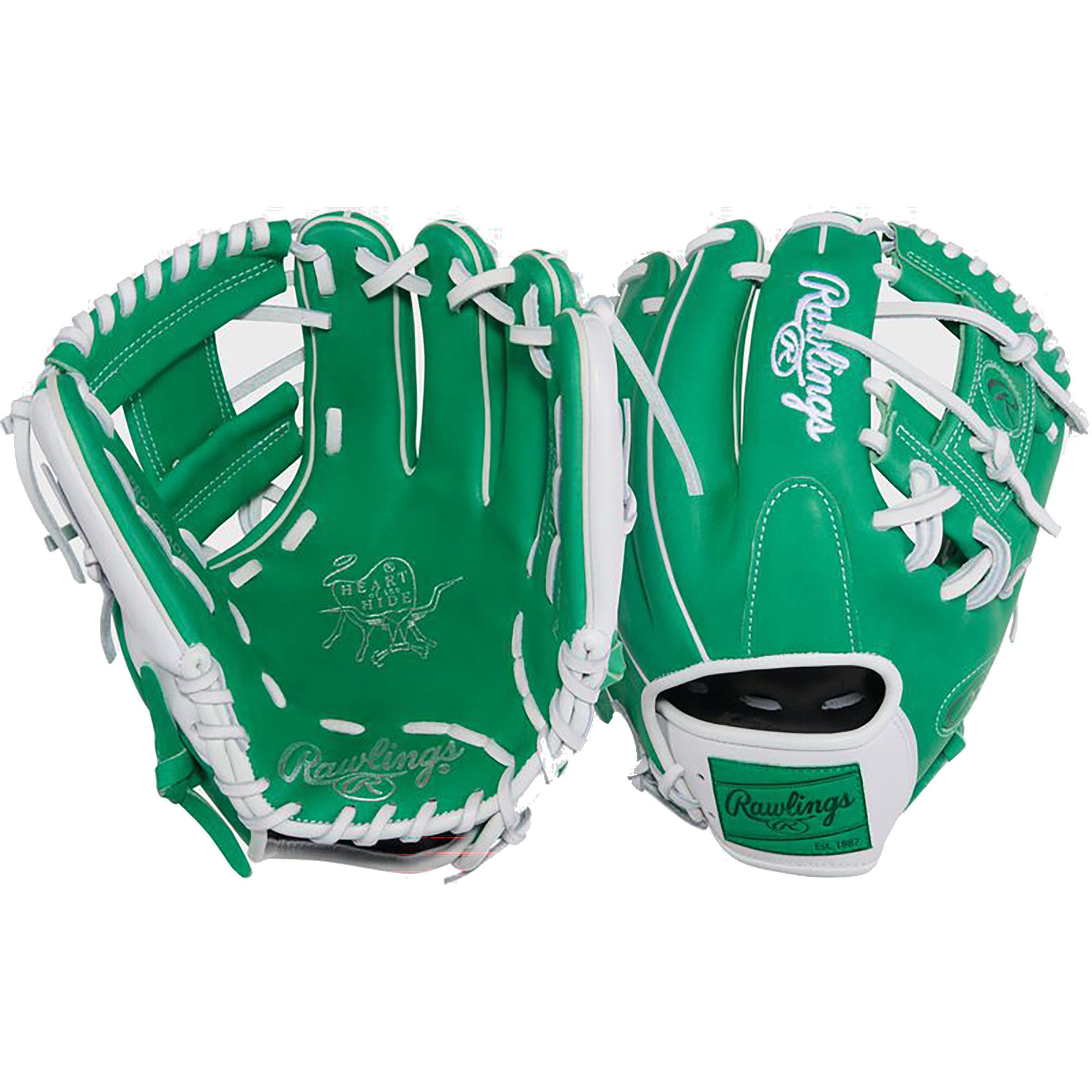 Rawlings Heart of the Hide Men's 11.5-Inch Kelly Green Infield Baseball Glove
