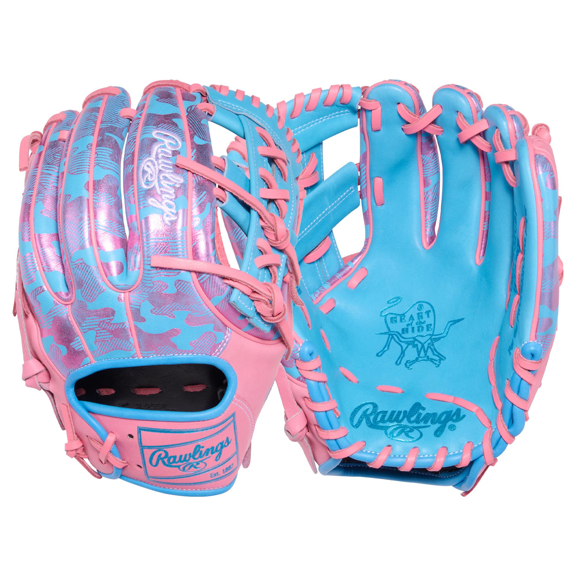 Rawlings 11.75" Color Sync 10 Heart of the Hide Series Glove - Blue/Pink