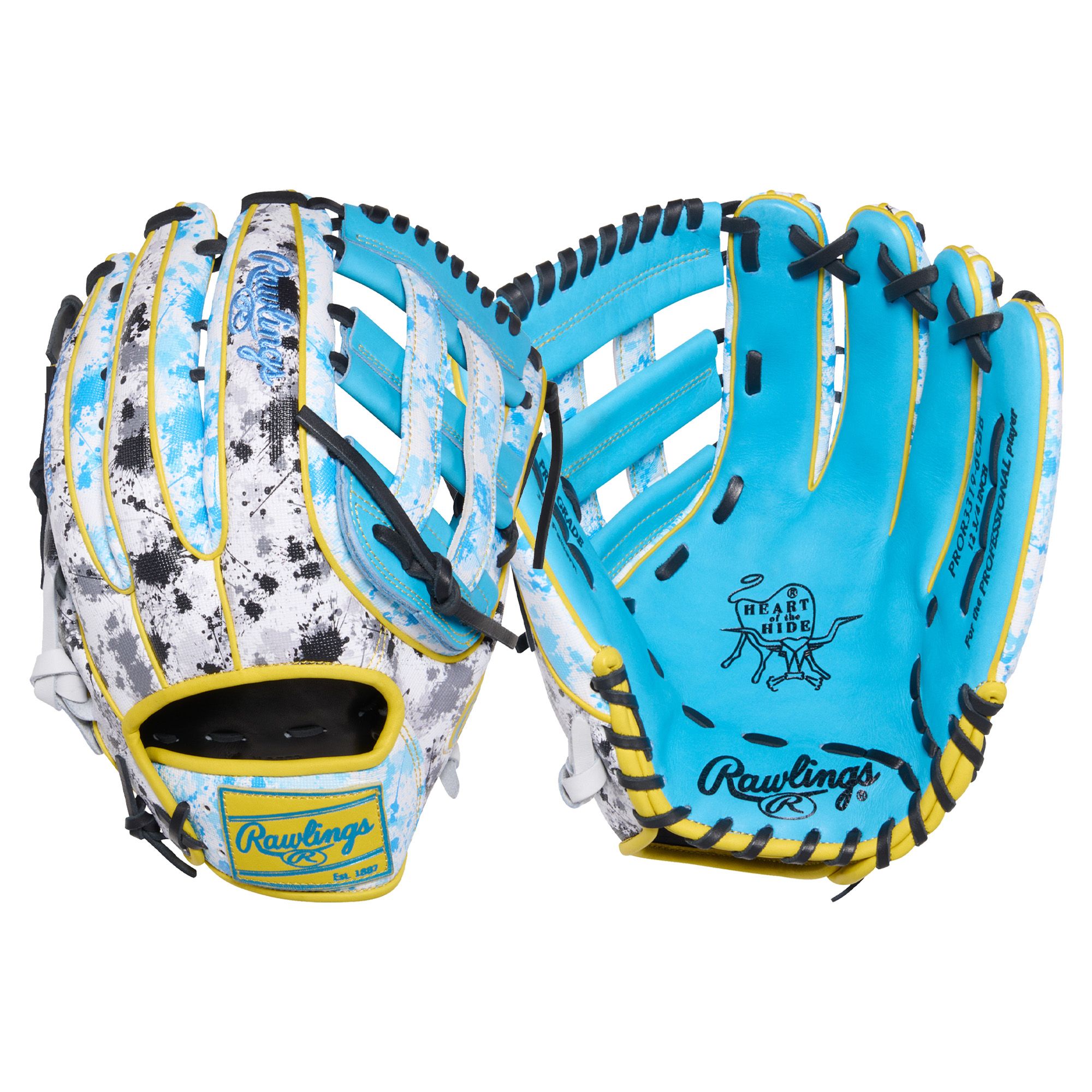 Rawlings 12.25" Color Sync 10 Heart of the Hide Series Glove - Blue/Splatter