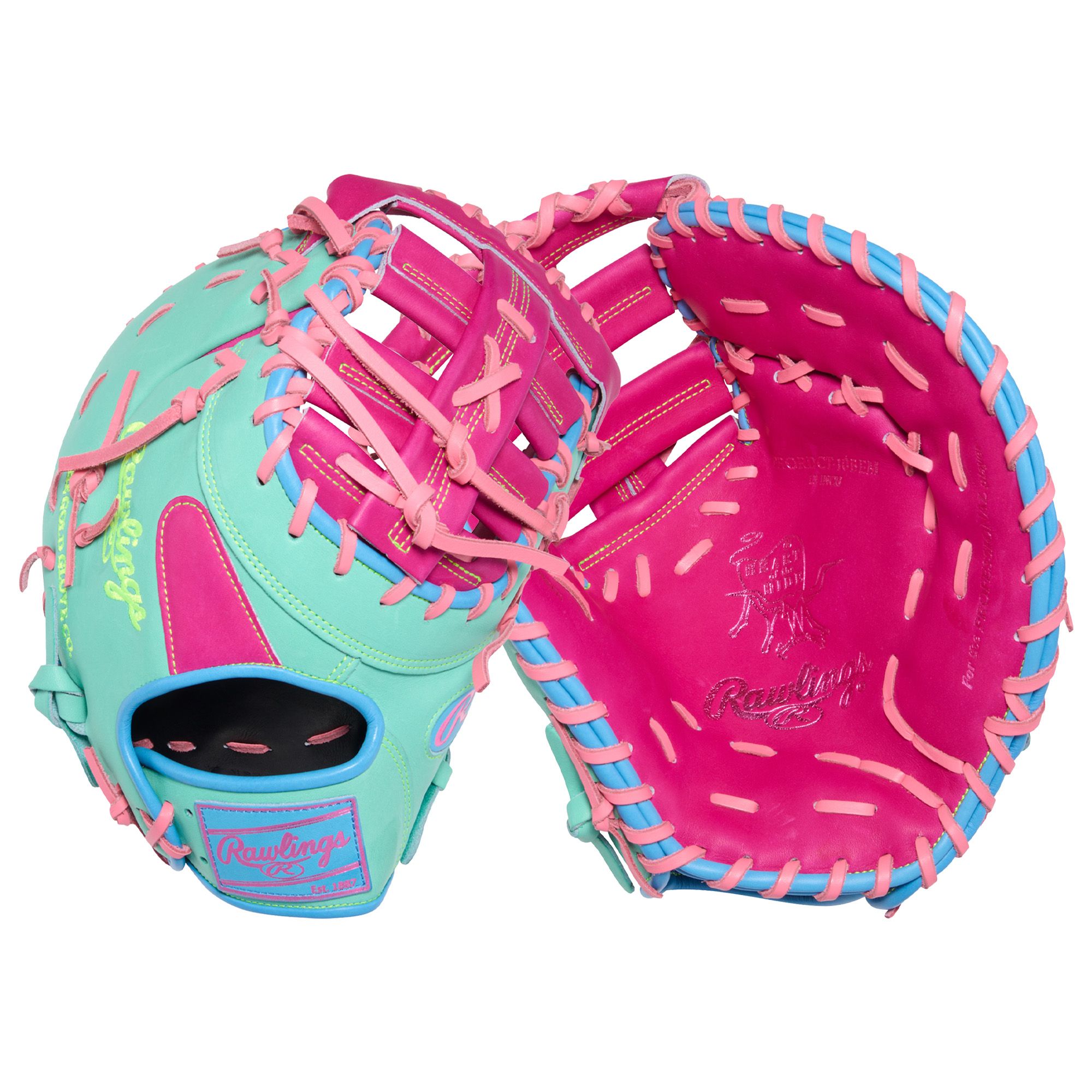 Rawlings 13" Color Sync 10 Heart of the Hide Series First Base Mitt - Berry/Mint