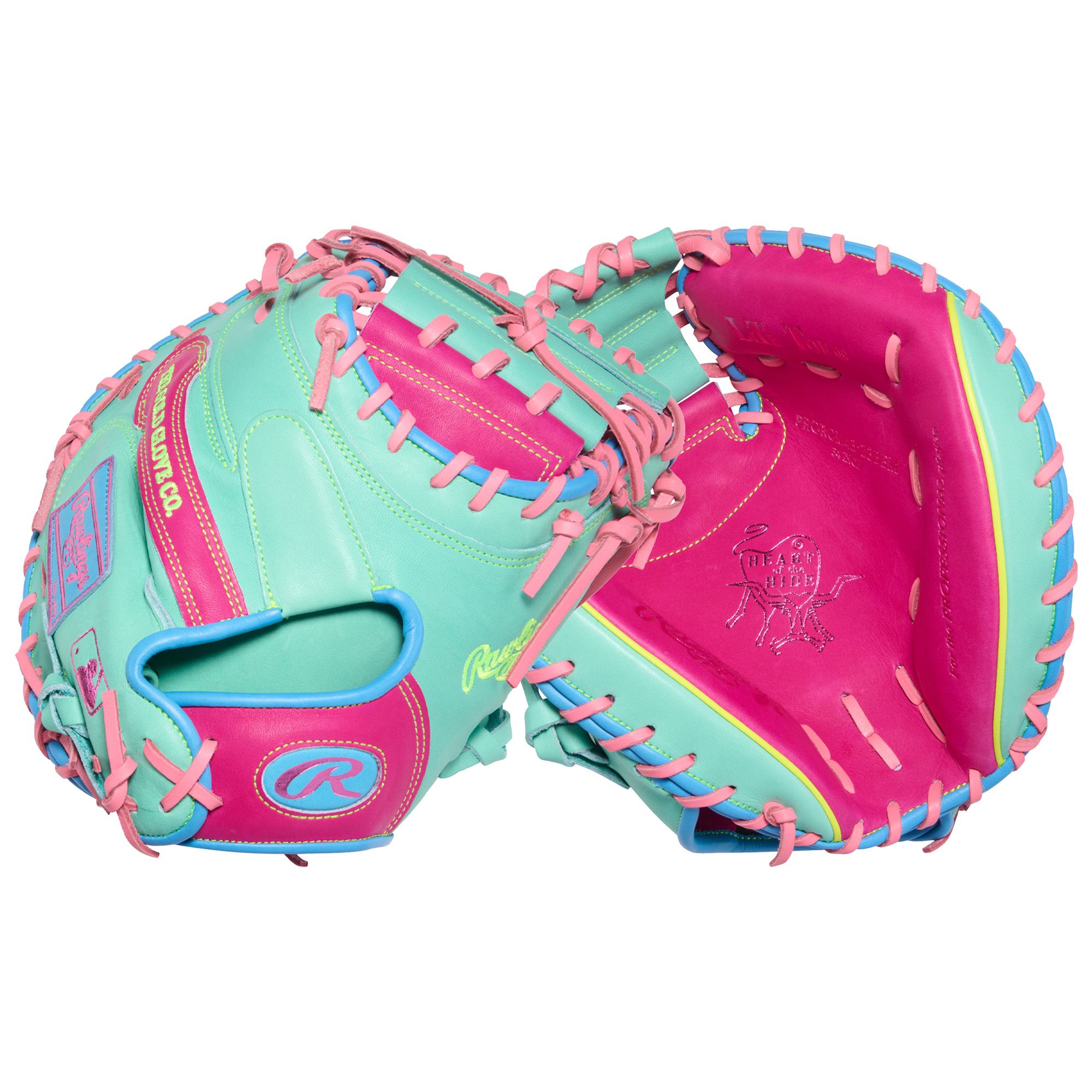 Rawlings 34" Color Sync 10 Heart of the Hide Series Catcher's Mitt - Berry/Mint