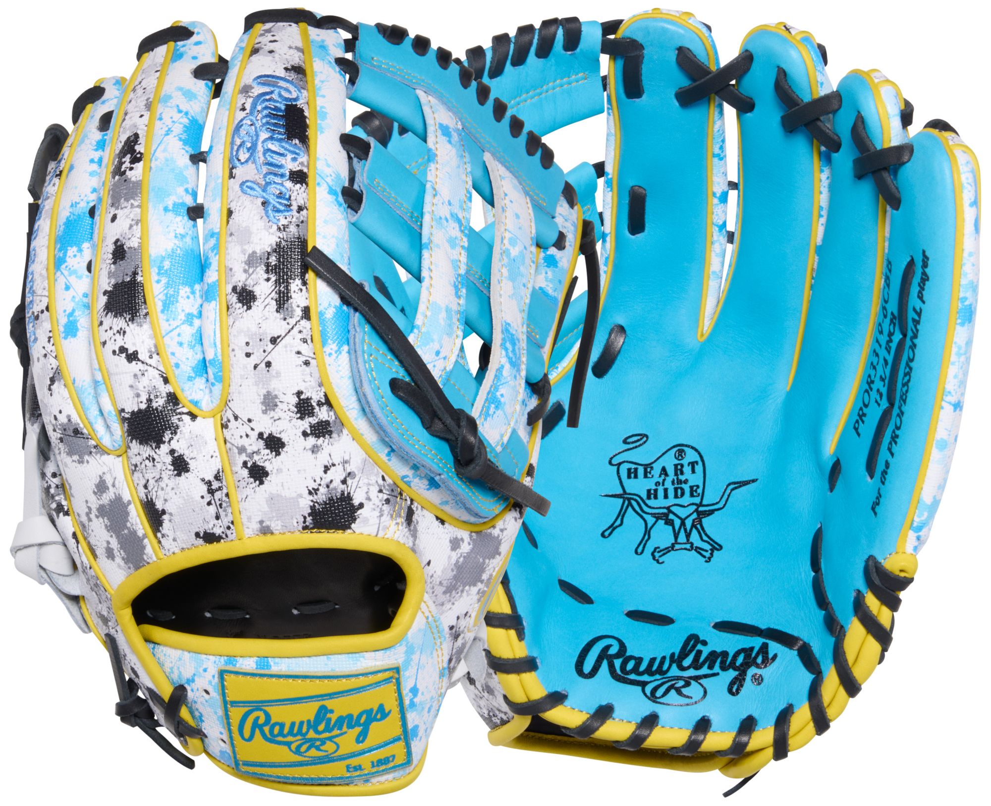Rawlings 12.75" Heart of the Hide ColorSync 10  Blue Splatter Baseball Glove
