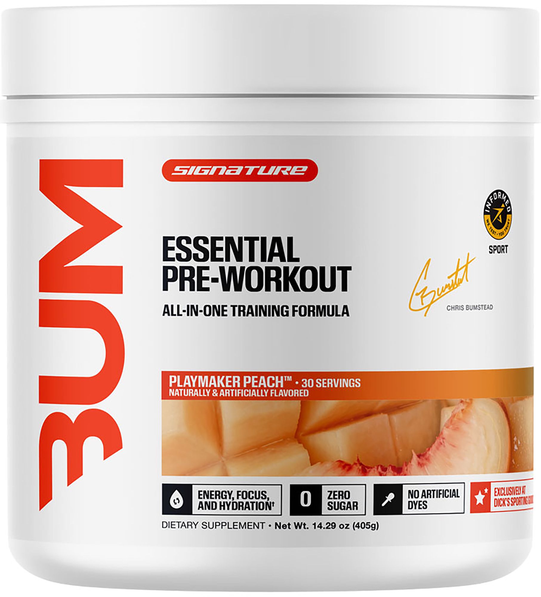 RAW CBUM Essential Playmaker Peach Pre-Workout – 30 Servings