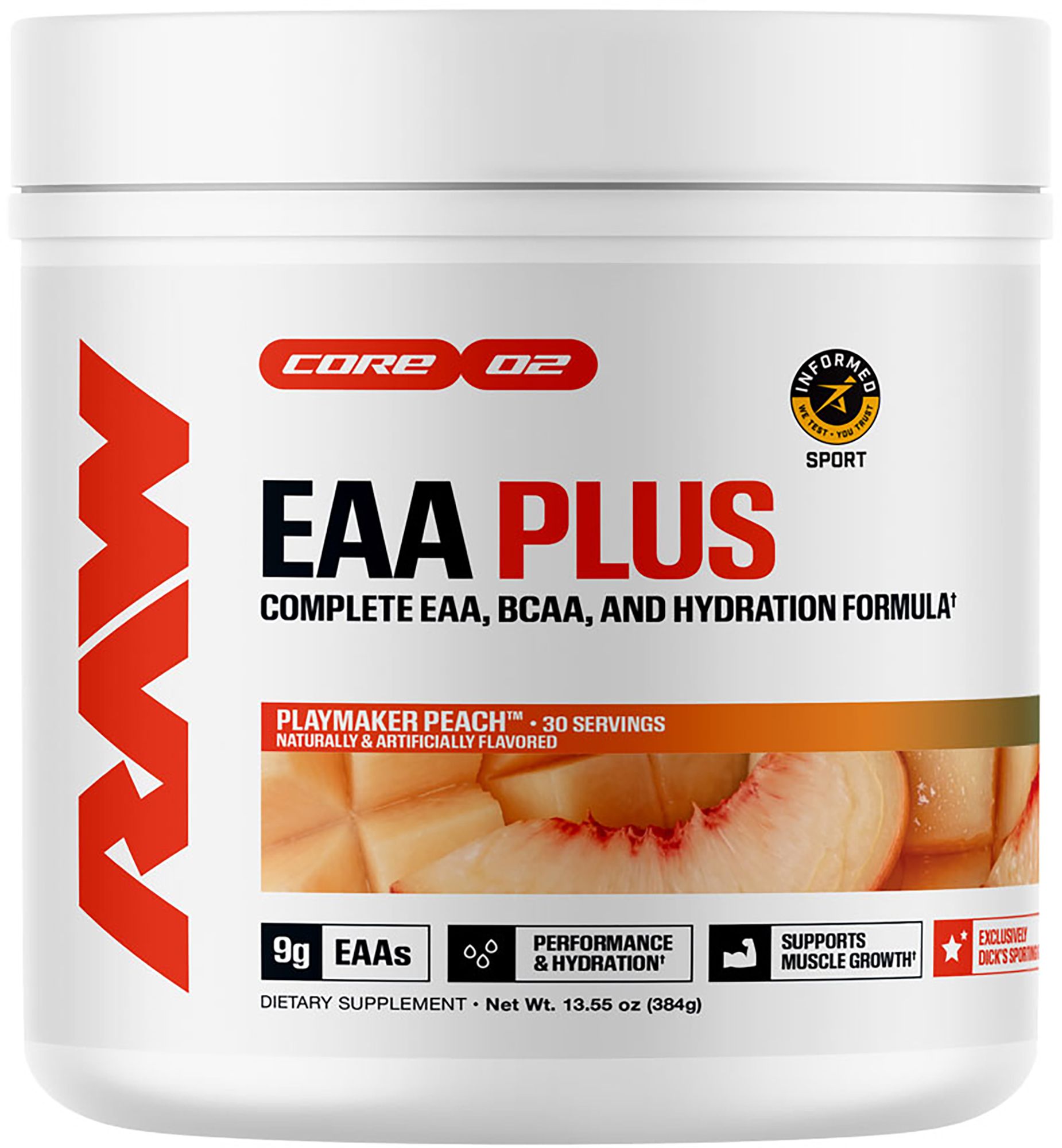 RAW CBUM EAA PLUS Playmaker Peach Recovery Supplement – 30 Servings