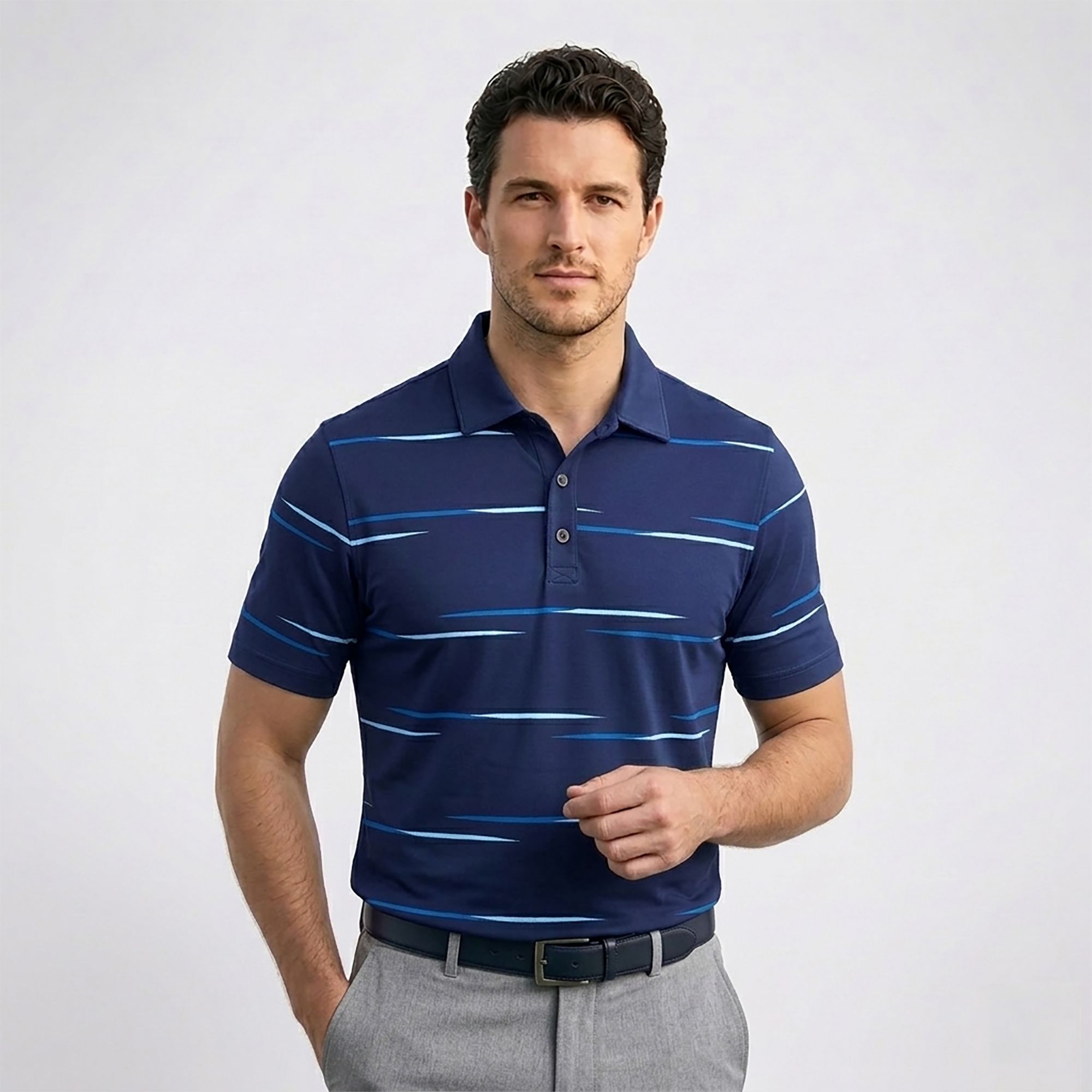 Reebok Men's Golf Flag Stripe Polo