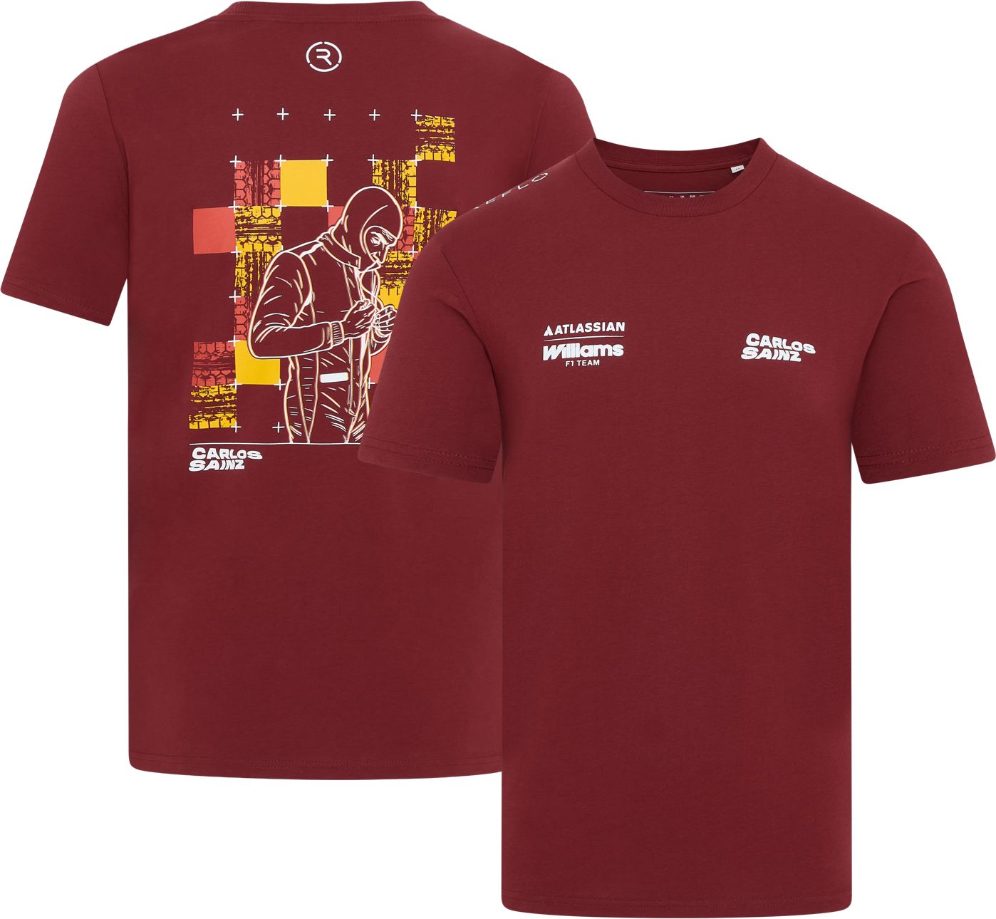 Reflo Men's F1 Williams Racing Carlos Sainz Jr. Burgundy T-Shirt