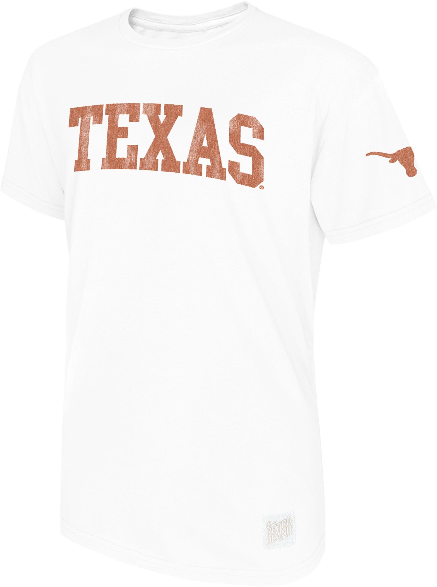 Retro Brand Men's Texas Longhorns White Wordmark T-Shirt