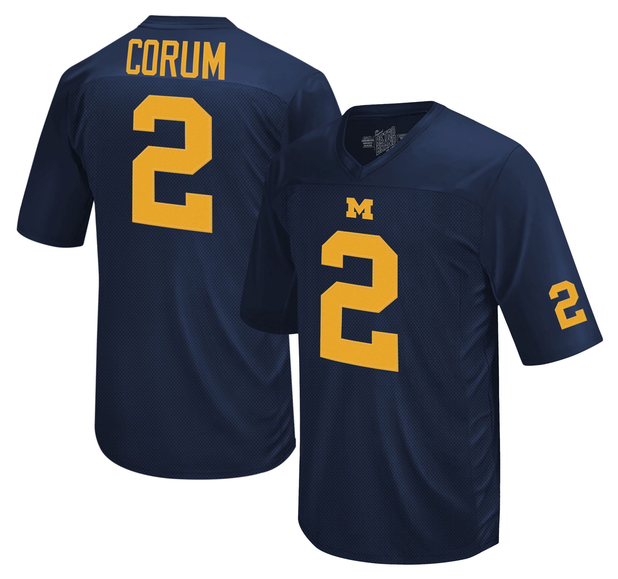 Retro Brand Men's Michigan Wolverines Blake Corum Football Jersey