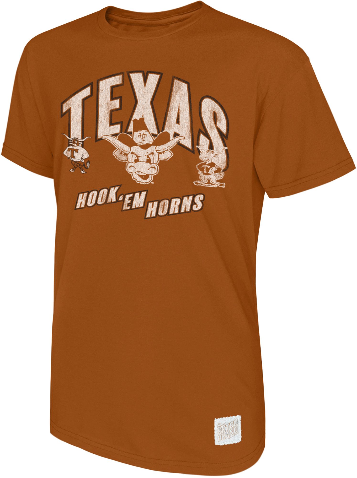 Retro Brand Men's Texas Longhorns Team Orange 'Hook Em Horns' T-Shirt