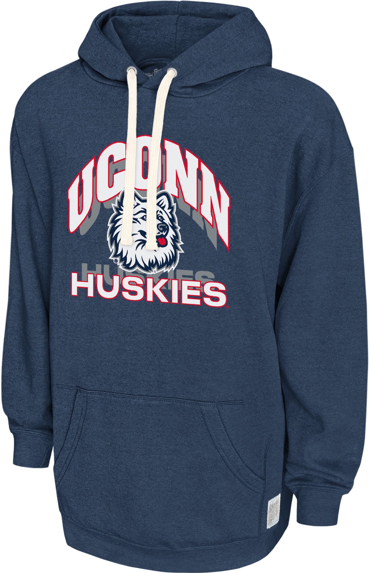 Retro Brand Men's UConn Huskies Heathered Navy Vintage Logo Hoodie