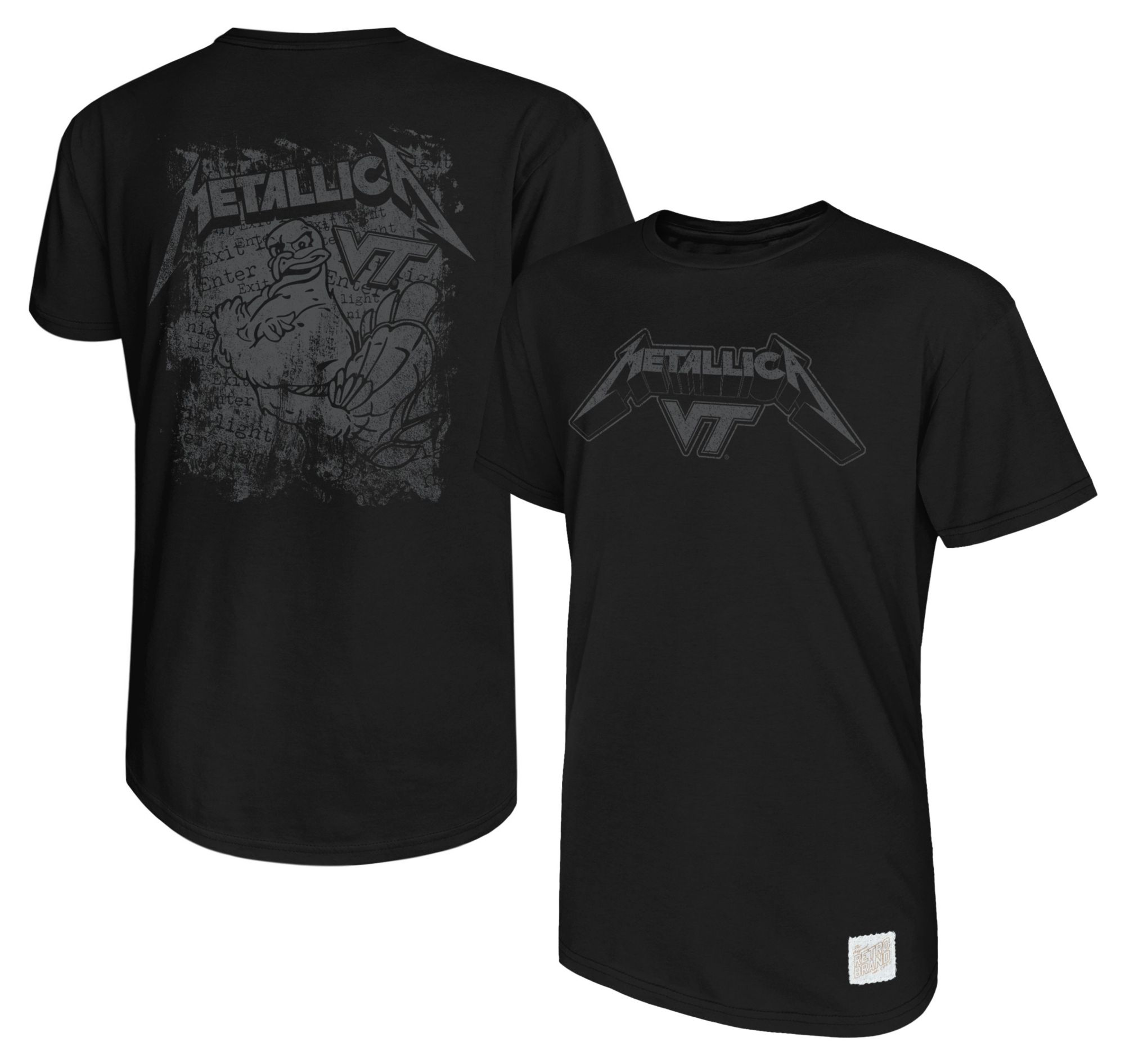 Retro Brand Men's Virginia Tech Hokies Black VA Tech x Metallica T-Shirt