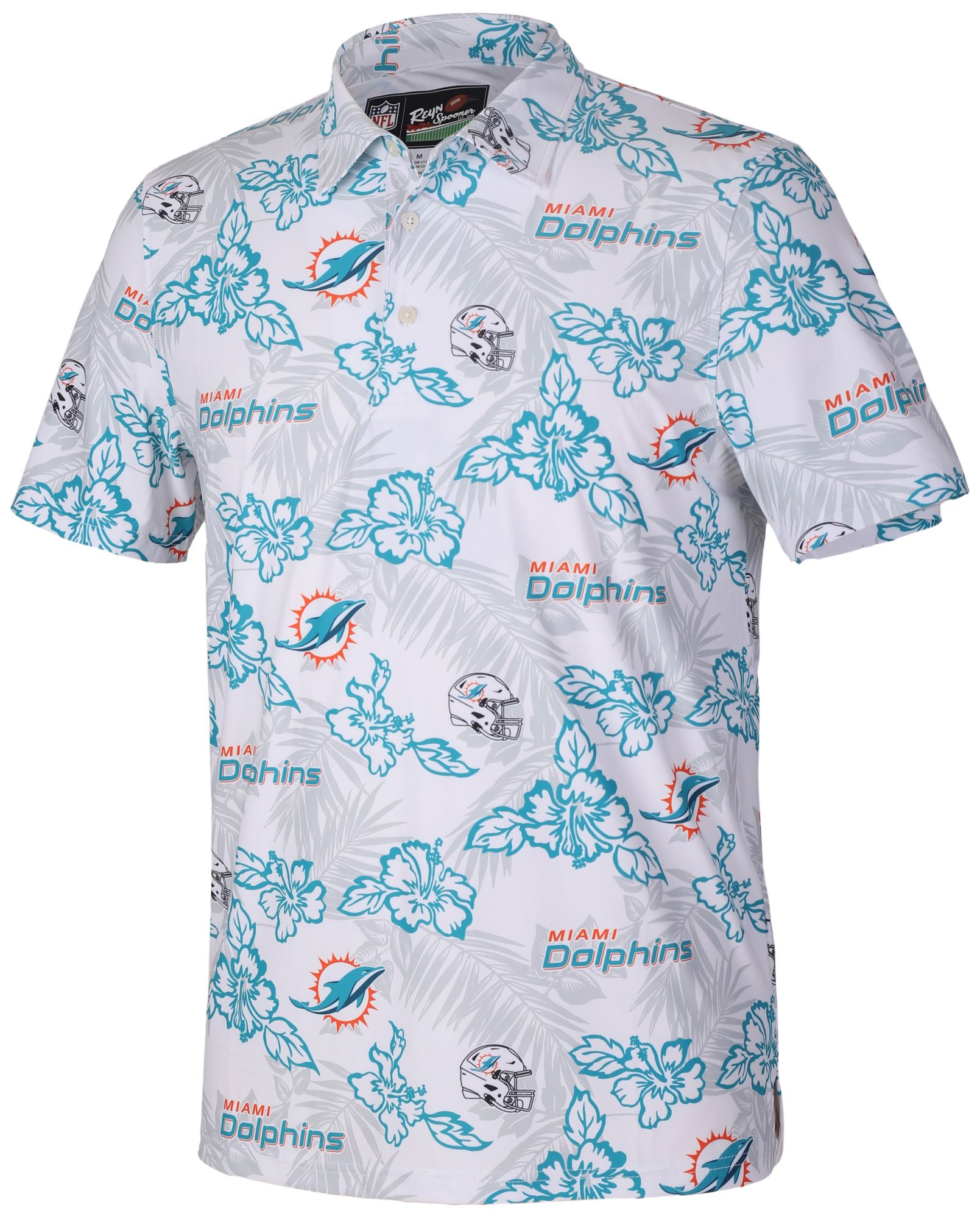 Reyn Spooner Men's Miami Dolphins White Perforated Polo
