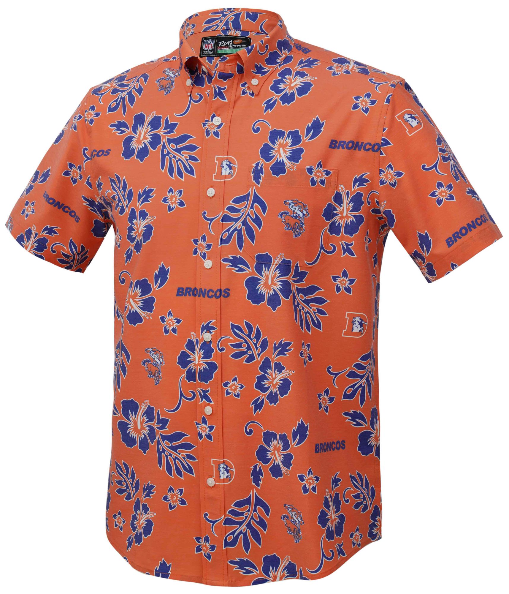 Reyn Spooner Men's Denver Broncos Orange Throwback Performance Button-Down Shirt