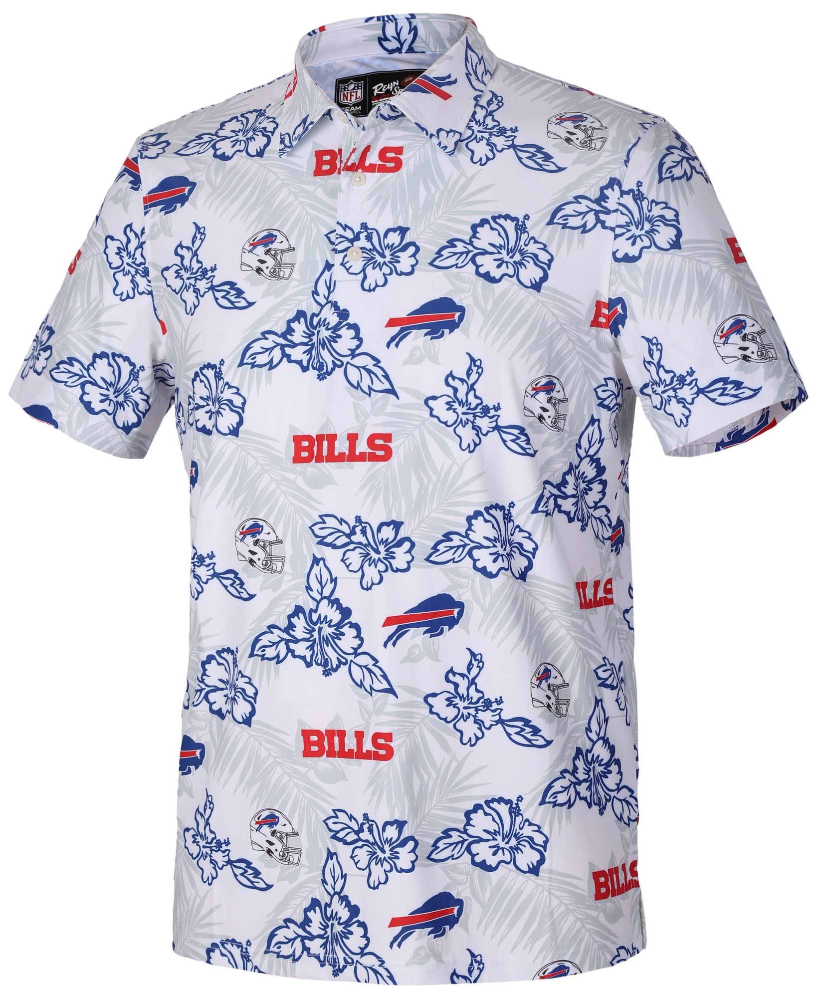 Reyn Spooner Men's Buffalo Bills White Perforated Polo