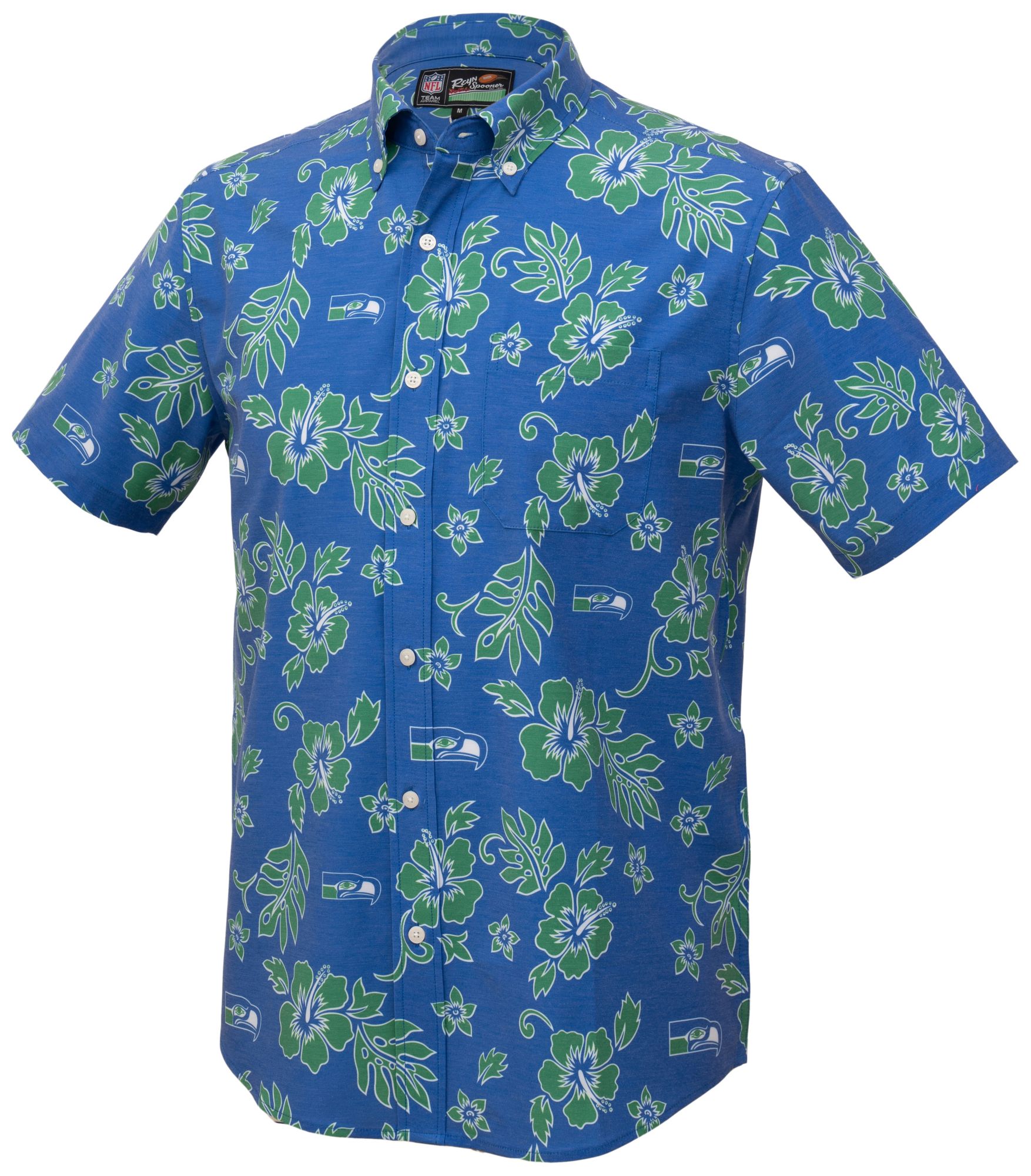 Reyn Spooner Men's Seattle Seahawks Blue Throwback Performance Button-Down Shirt