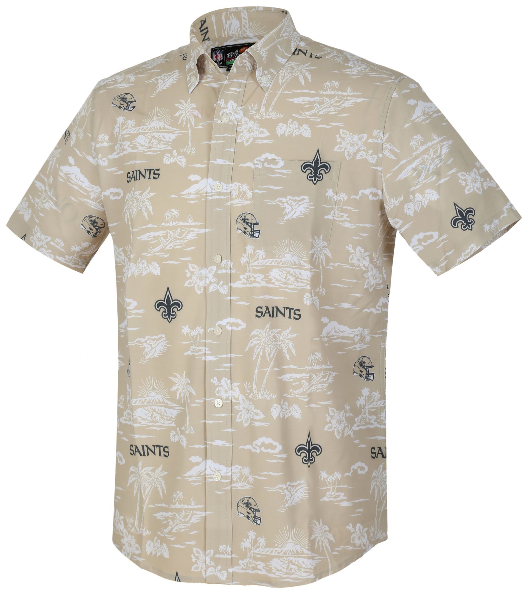 Reyn Spooner Men's New Orleans Saints Gold Throwback Performance Button-Down Shirt