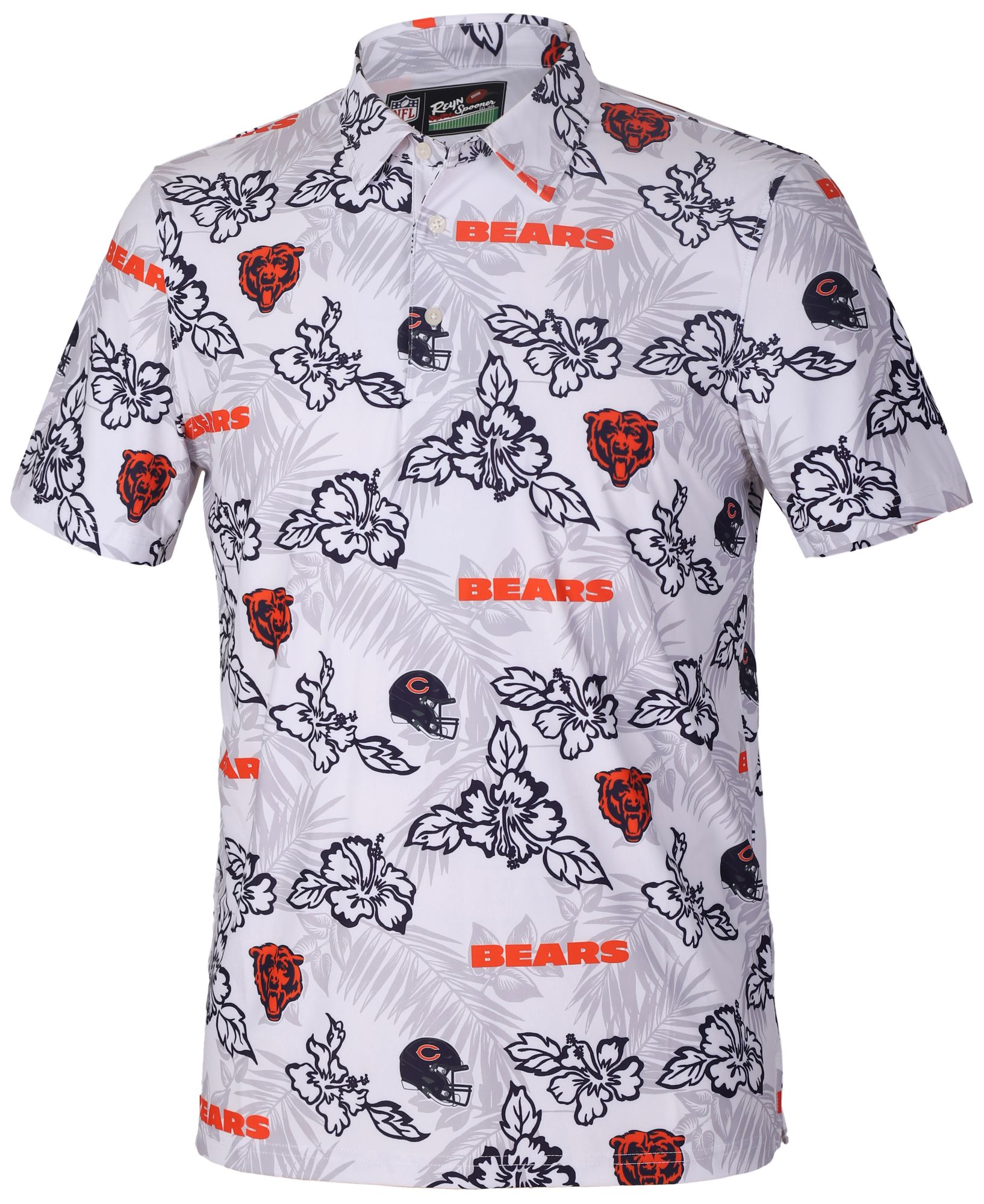 Reyn Spooner Men's Chicago Bears White Perforated Polo