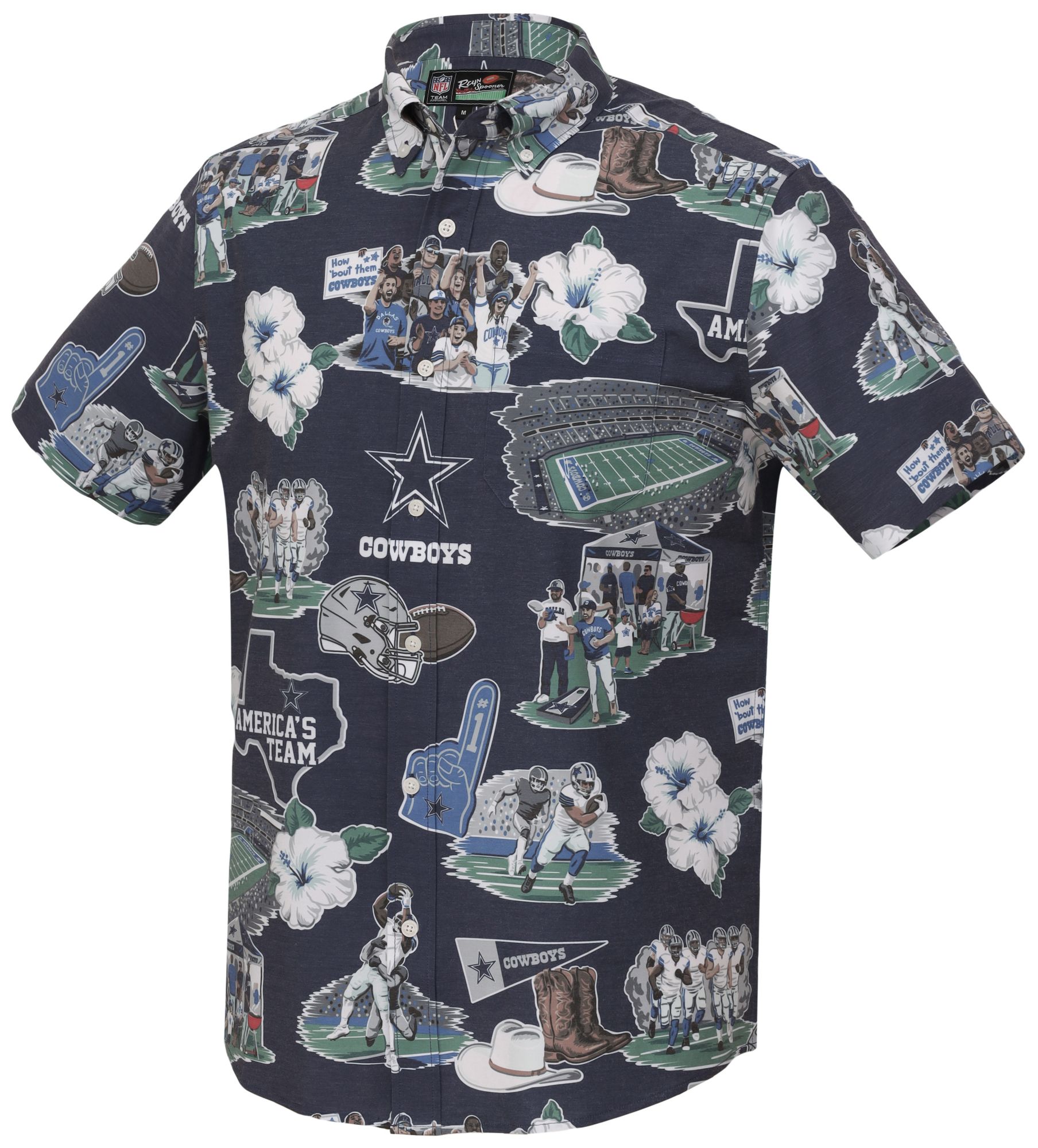 Reyn Spooner Men's Dallas Cowboys Navy Scenic Button-Down Shirt