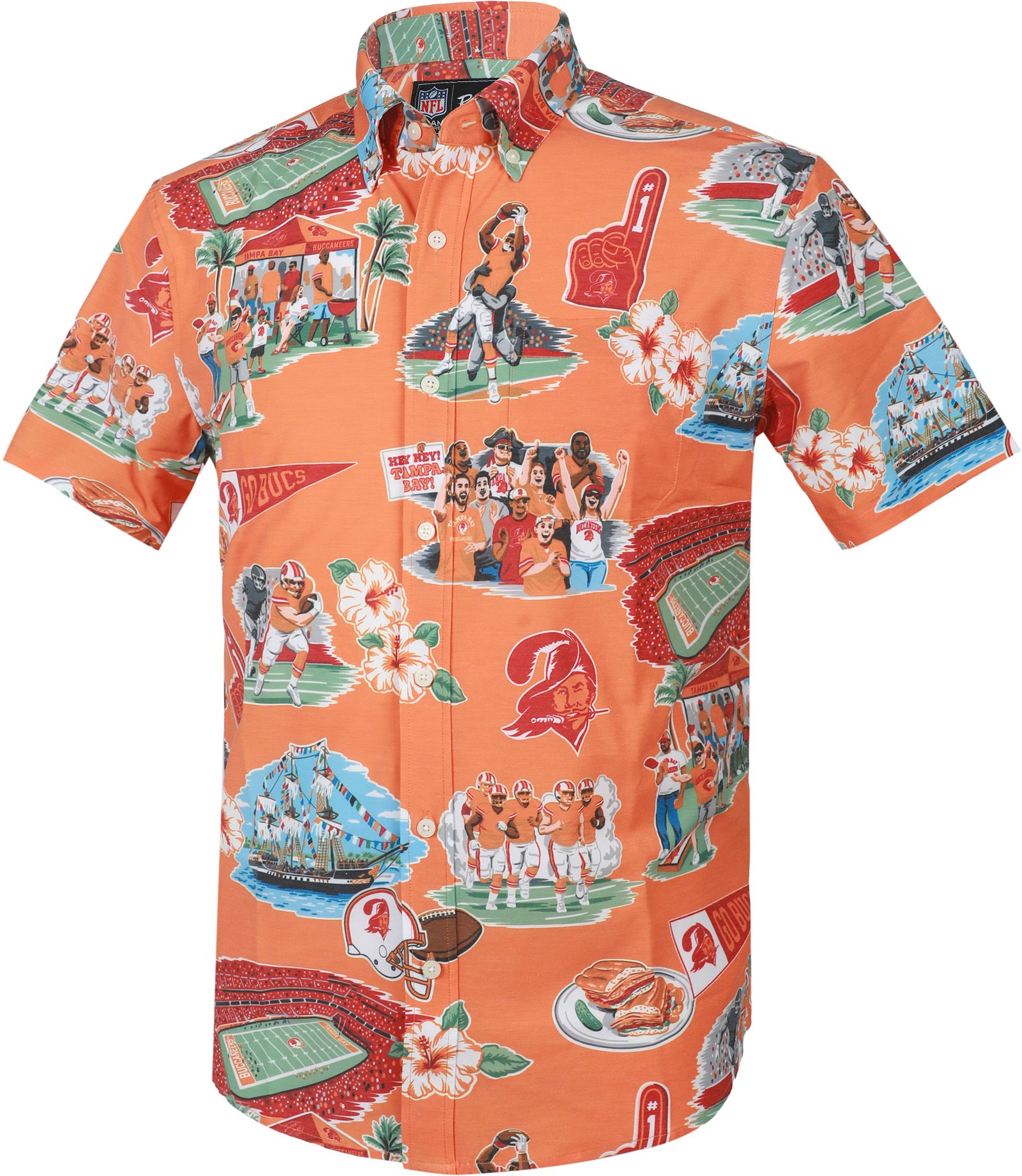Reyn Spooner Men's Tampa Bay Buccaneers Orange Scenic Button-Down Shirt