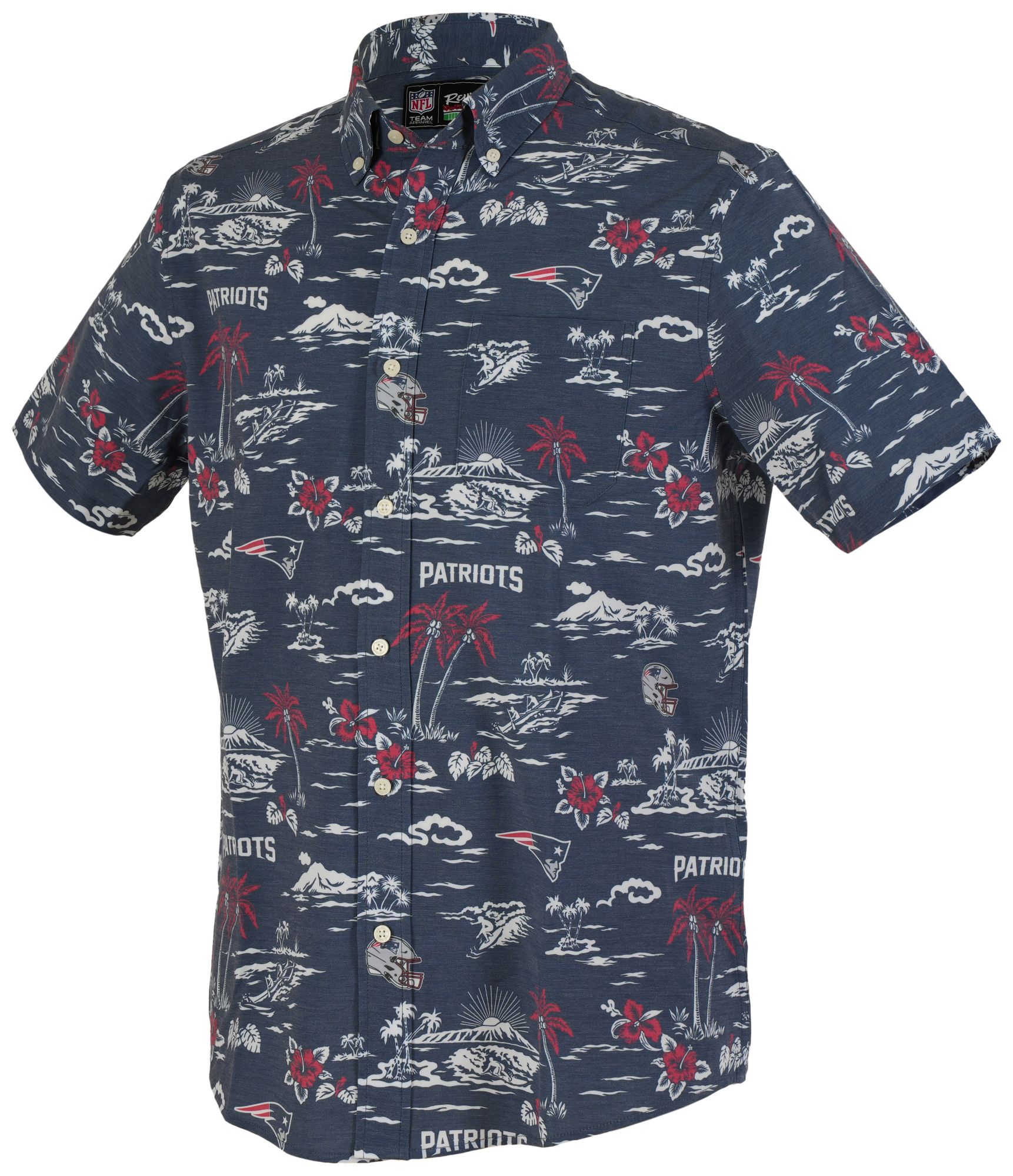 Reyn Spooner Men's New England Patriots Navy Throwback Performance Button-Down Shirt