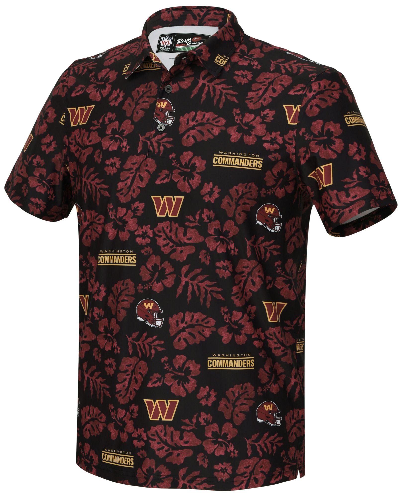 Reyn Spooner Men's Washington Commanders Black Game Day Polo