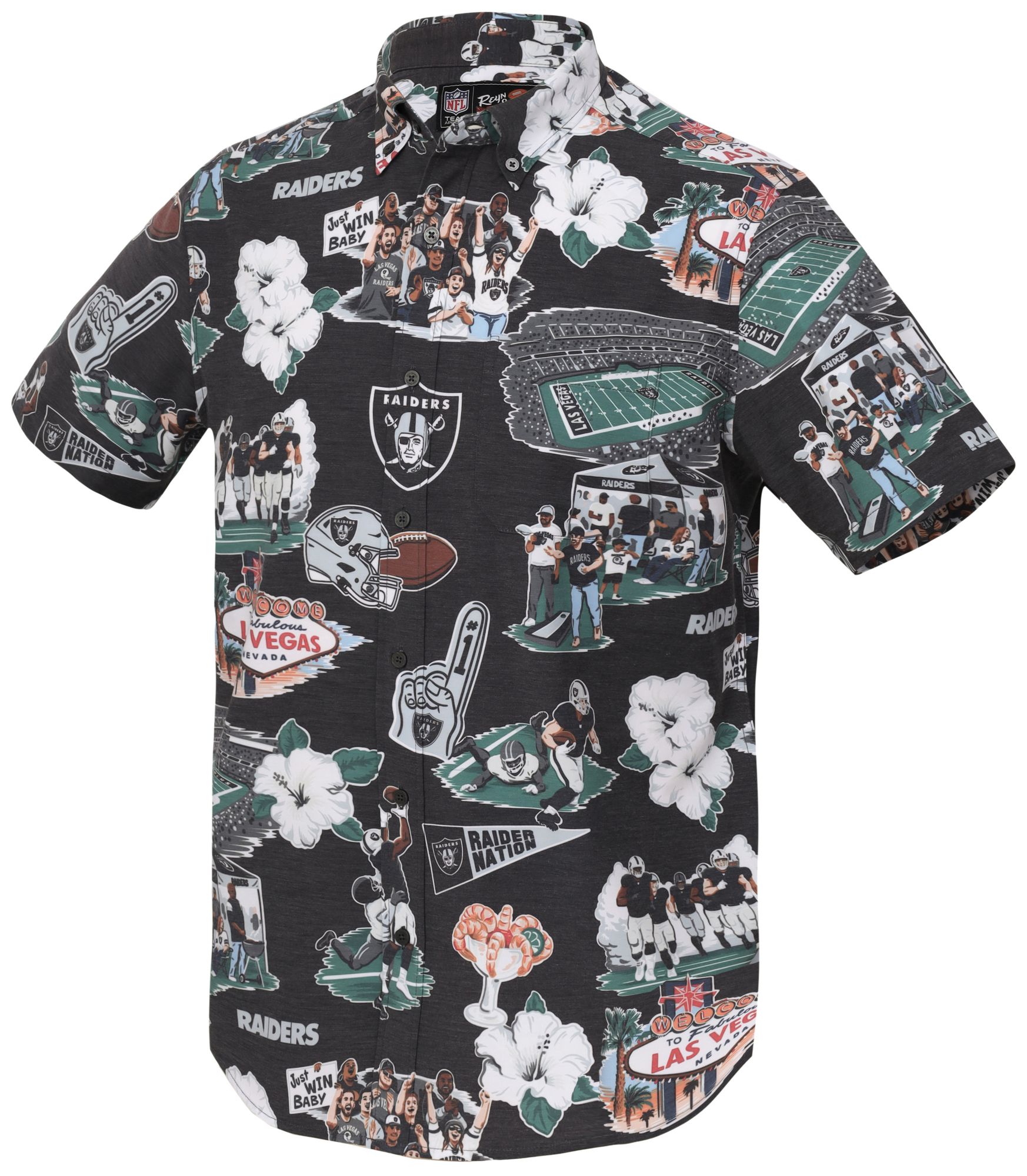 Reyn Spooner Men's Las Vegas Raiders Black Scenic Button-Down Shirt